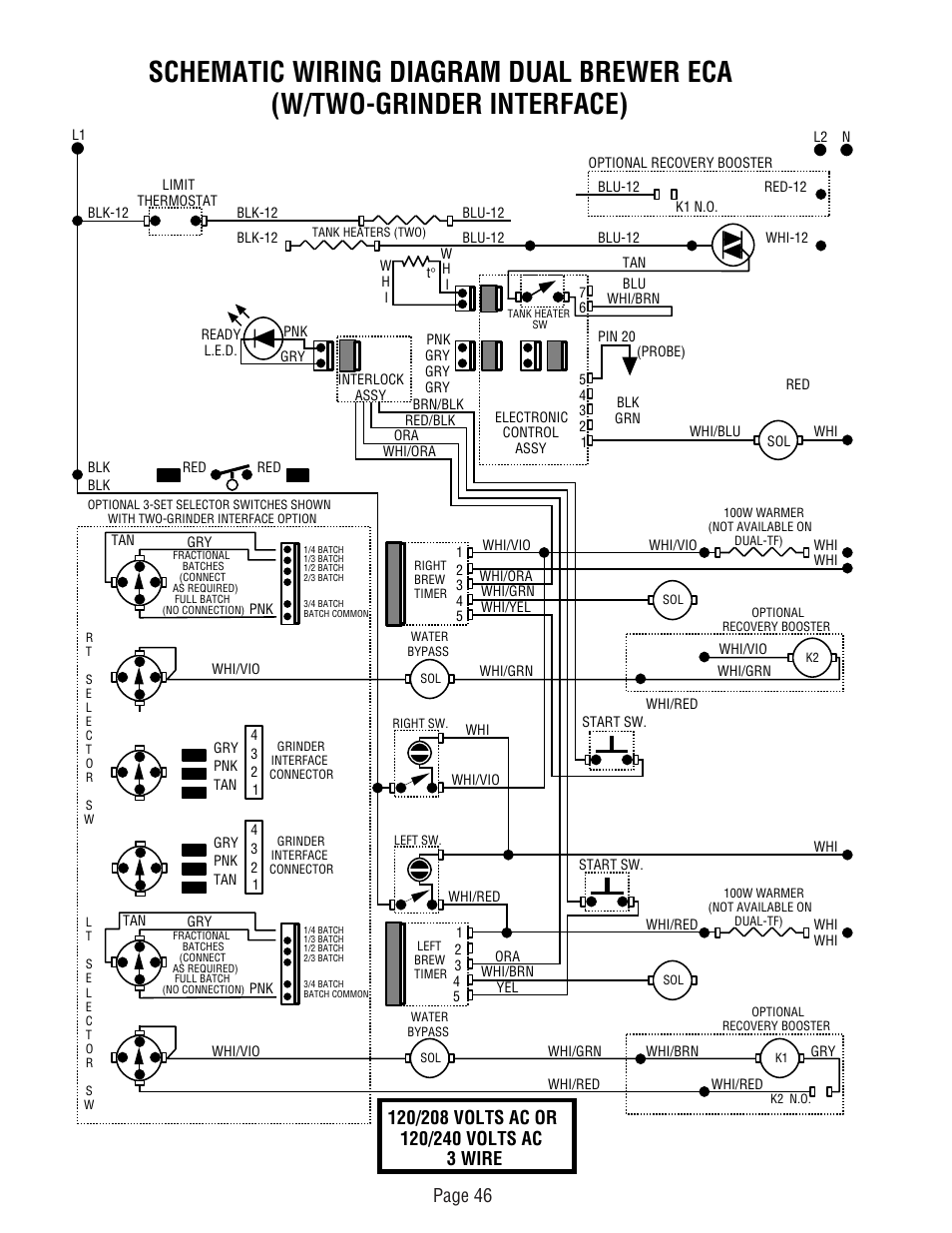Page 46 | Bunn DUAL TM (Serial # DUAL010000 - Up) User Manual | Page 46 / 52