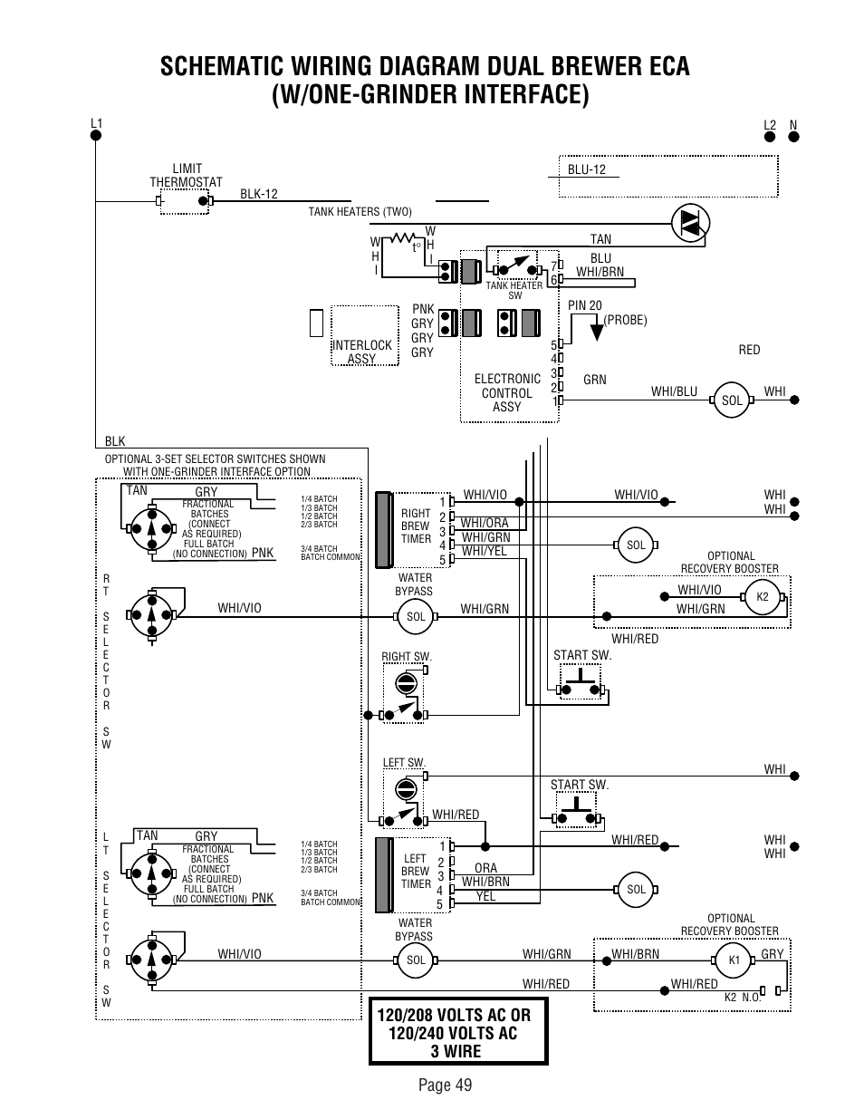 Page 49 | Bunn DUAL TM (Serial # DUAL010000 - Up) User Manual | Page 49 / 52