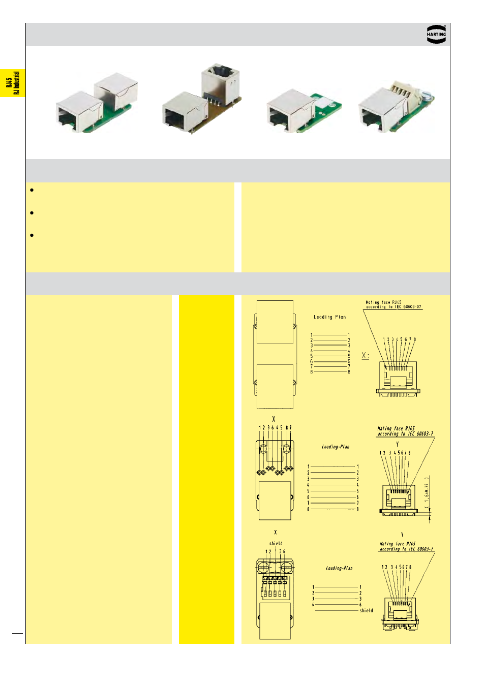 Harting rj industrial, Advantages technical characteristics, Rj45 – coupler and adapter pcb’s | Northern Connectors Harting Industrial RJ45 Ethernet Connectors User Manual | Page 8 / 21