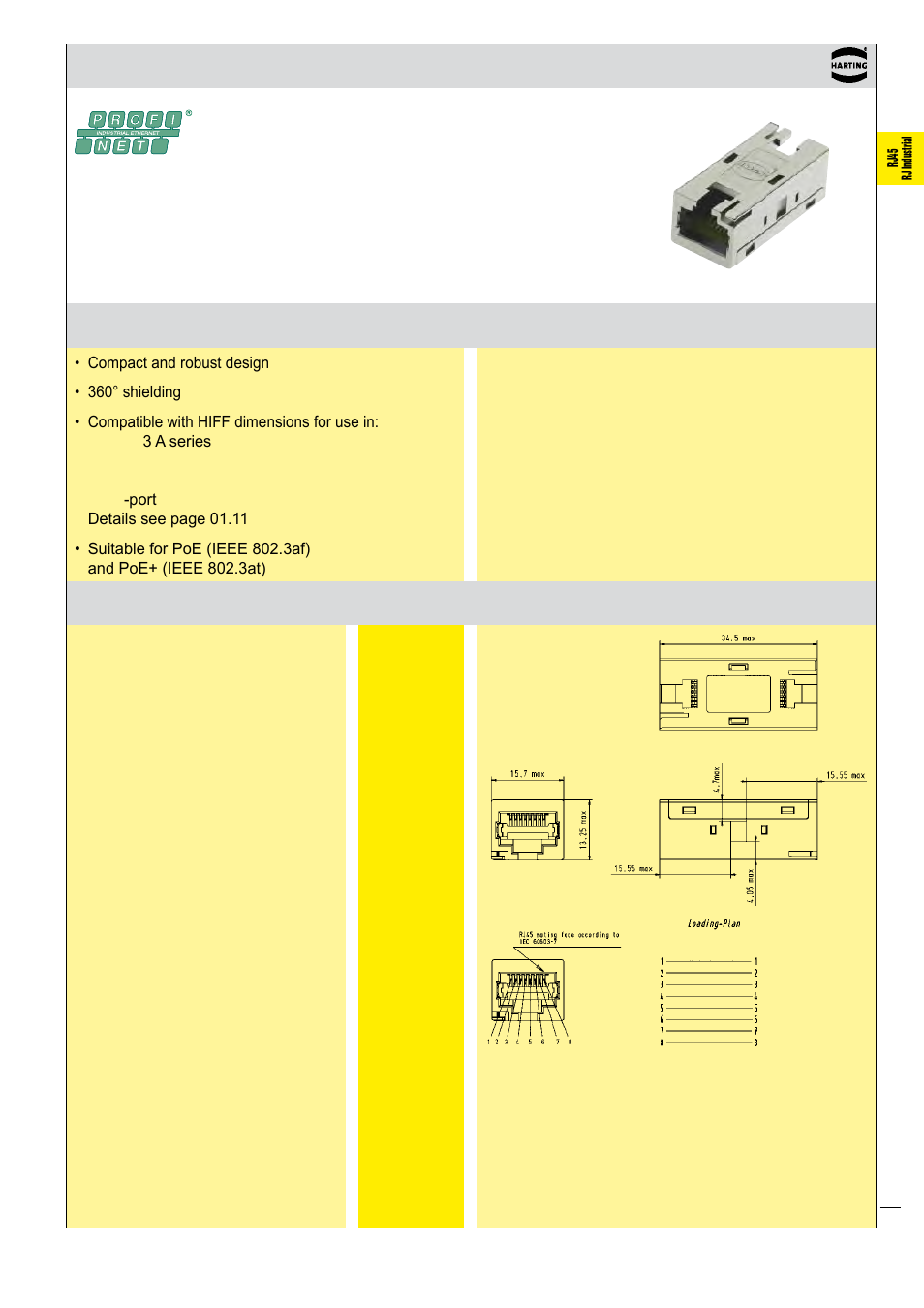 Advantages technical characteristics, Harting rj industrial, 10g rj45 bulkhead harting rj industrial | 10g rj45 bulkhead | Northern Connectors Harting Industrial RJ45 Ethernet Connectors User Manual | Page 9 / 21