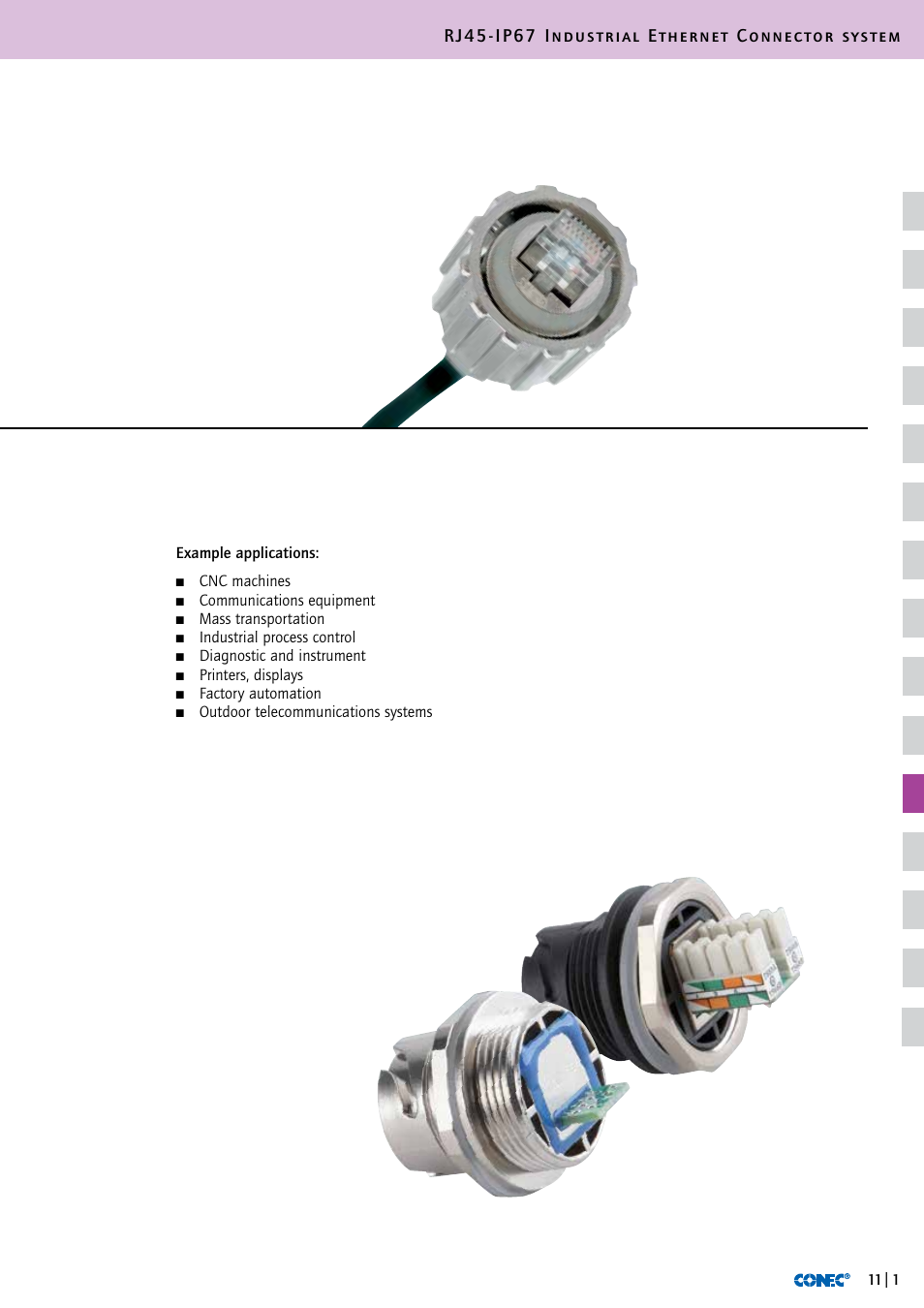 Rj45-ip67 industrial ethernet connector system | Northern Connectors Conec RJ45 IP67 Industrial Ethernet Connectors User Manual | Page 2 / 28