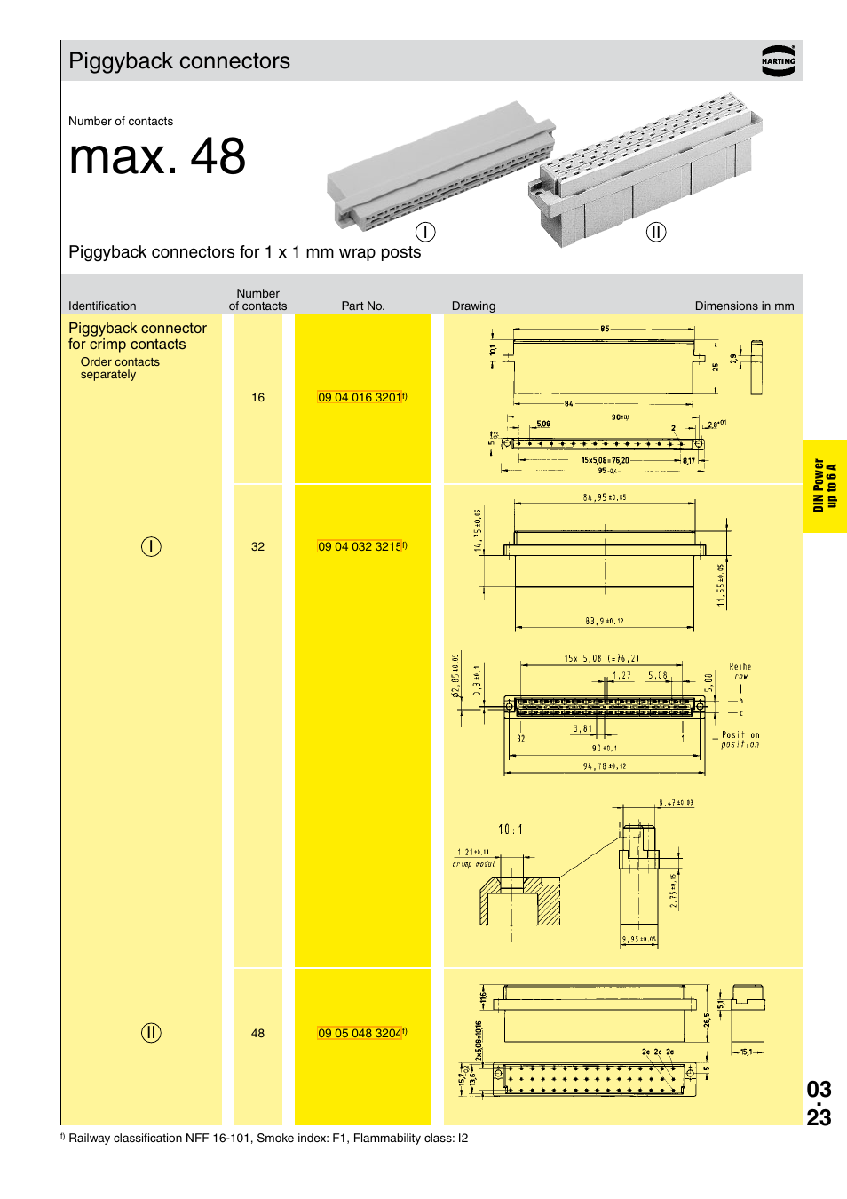 Piggyback connectors, Max . 48 | Northern Connectors Harting DIN 41 612 Connectors User Manual | Page 123 / 223