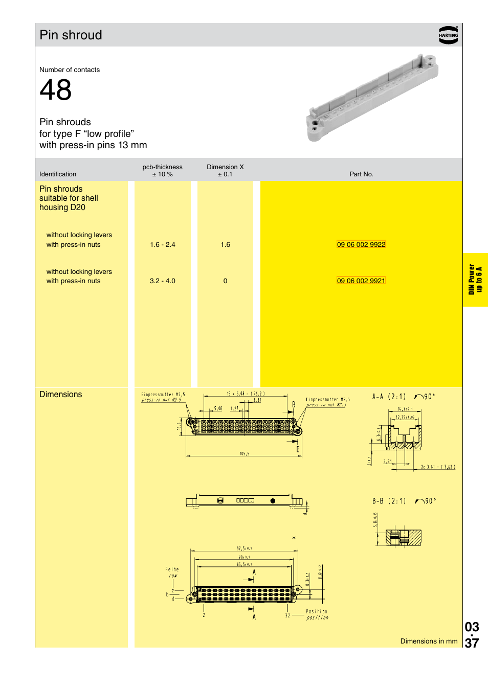 Pin shroud | Northern Connectors Harting DIN 41 612 Connectors User Manual | Page 137 / 223