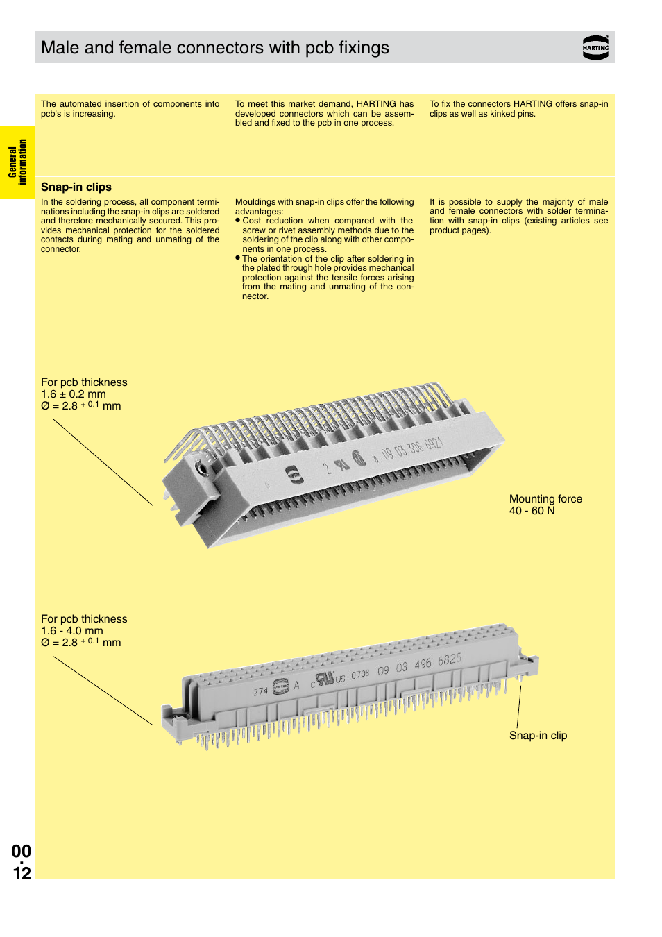 Male and female connectors with pcb fixings | Northern Connectors Harting DIN 41 612 Connectors User Manual | Page 18 / 223