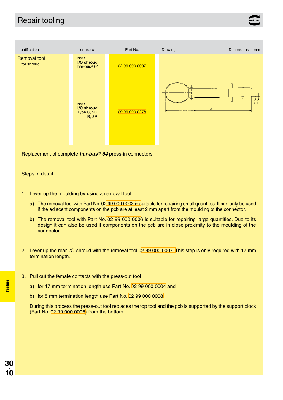 Repair tooling | Northern Connectors Harting DIN 41 612 Connectors User Manual | Page 206 / 223