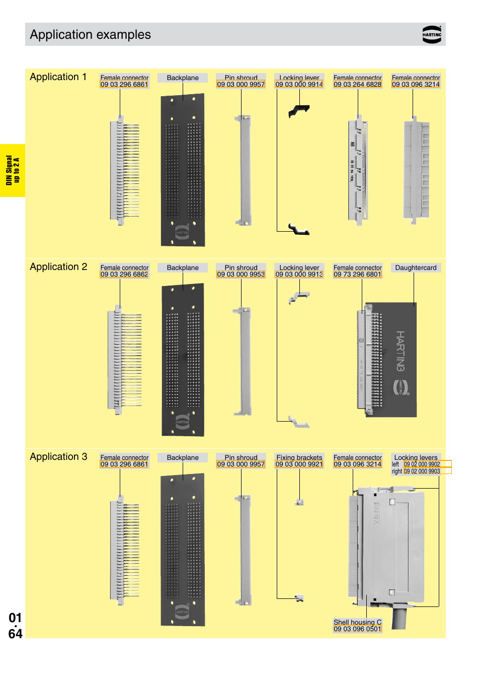 Application examples, Application 1 application 2 application 3 | Northern Connectors Harting DIN 41 612 Connectors User Manual | Page 90 / 223