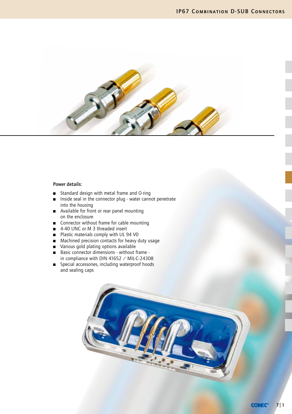 Ip67 combination d-sub connectors | Northern Connectors Conec IP67 Combination D-Sub Connectors User Manual | Page 2 / 30