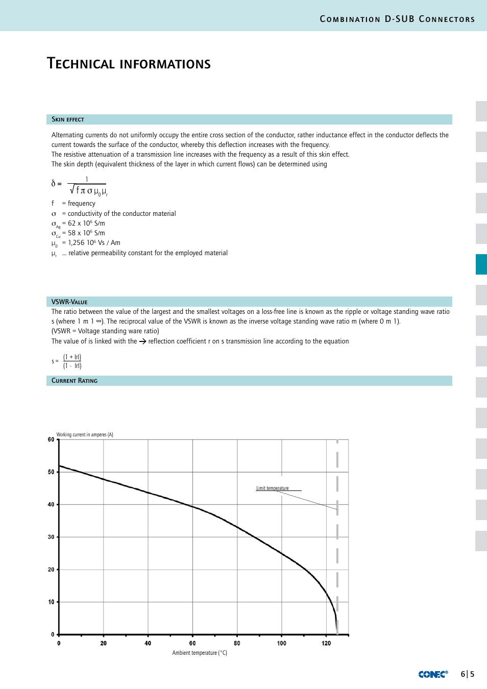 Technical informations, Combination d-sub connectors δ, F π σ µ | Northern Connectors Conec D-Sub Combination Connectors User Manual | Page 6 / 52