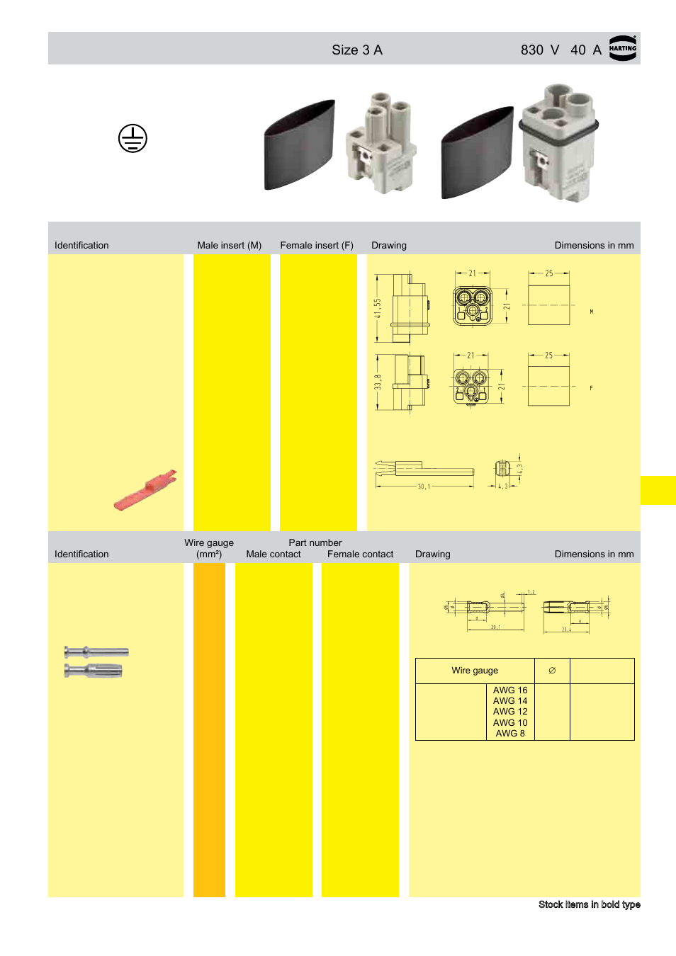 Q 2/0 crimp high voltage, Size 3 a | Northern Connectors Harting HAN Industrial Rectangular Connectors User Manual | Page 196 / 536