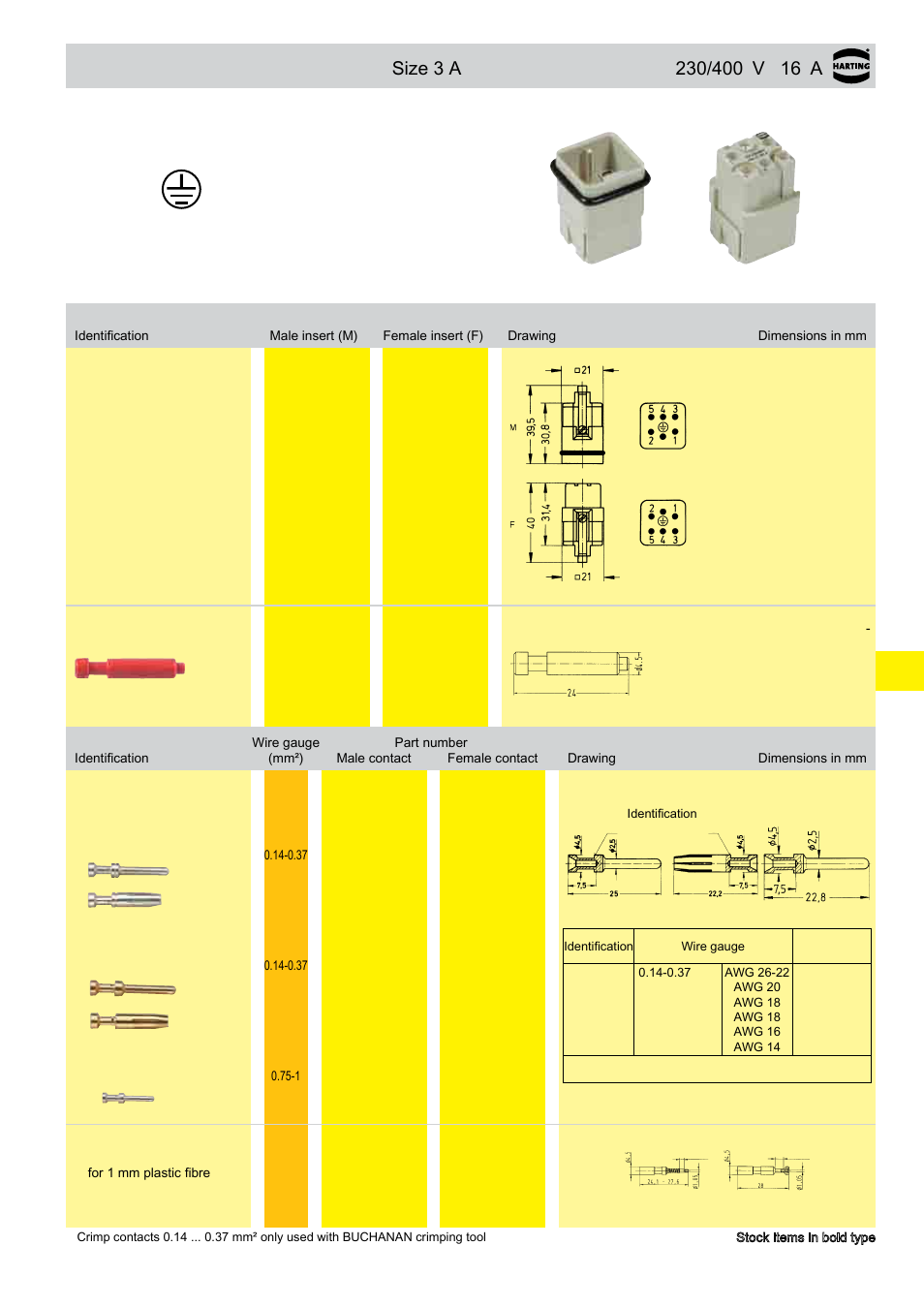 Q 5/0 crimp, Size 3 a | Northern Connectors Harting HAN Industrial Rectangular Connectors User Manual | Page 200 / 536