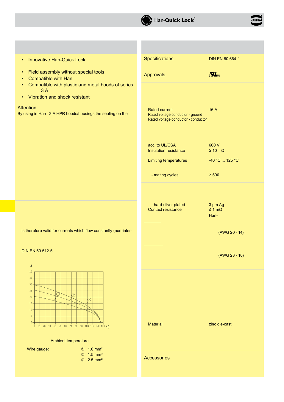 Han® q 5/0 quick lock, Q 5/0 quick lock, 13 . 12 han | Q 5/0 quick lock features, Technical characteristics | Northern Connectors Harting HAN Industrial Rectangular Connectors User Manual | Page 201 / 536