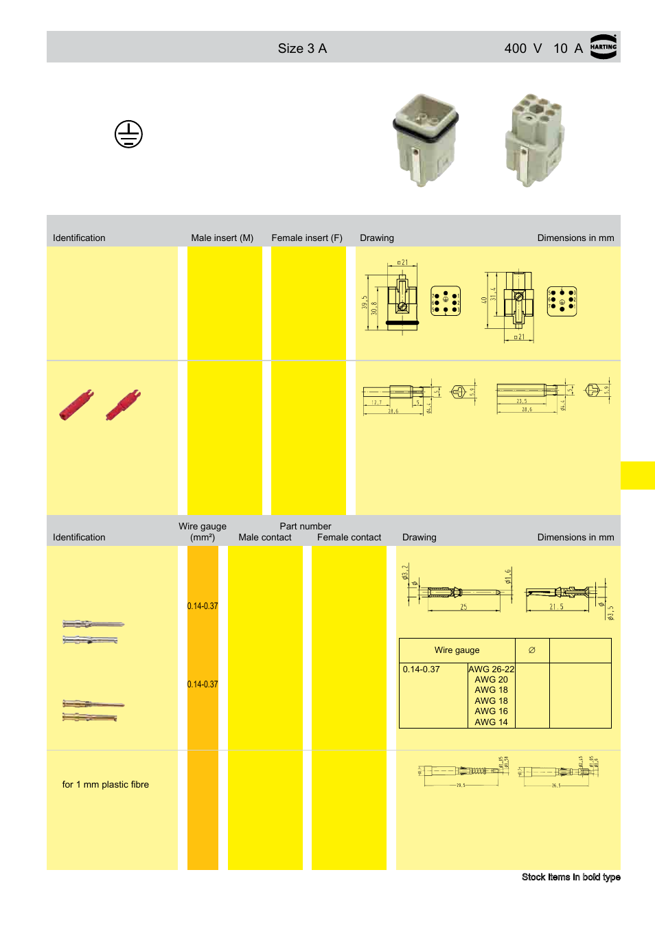 Q 7/0, Size 3 a | Northern Connectors Harting HAN Industrial Rectangular Connectors User Manual | Page 204 / 536