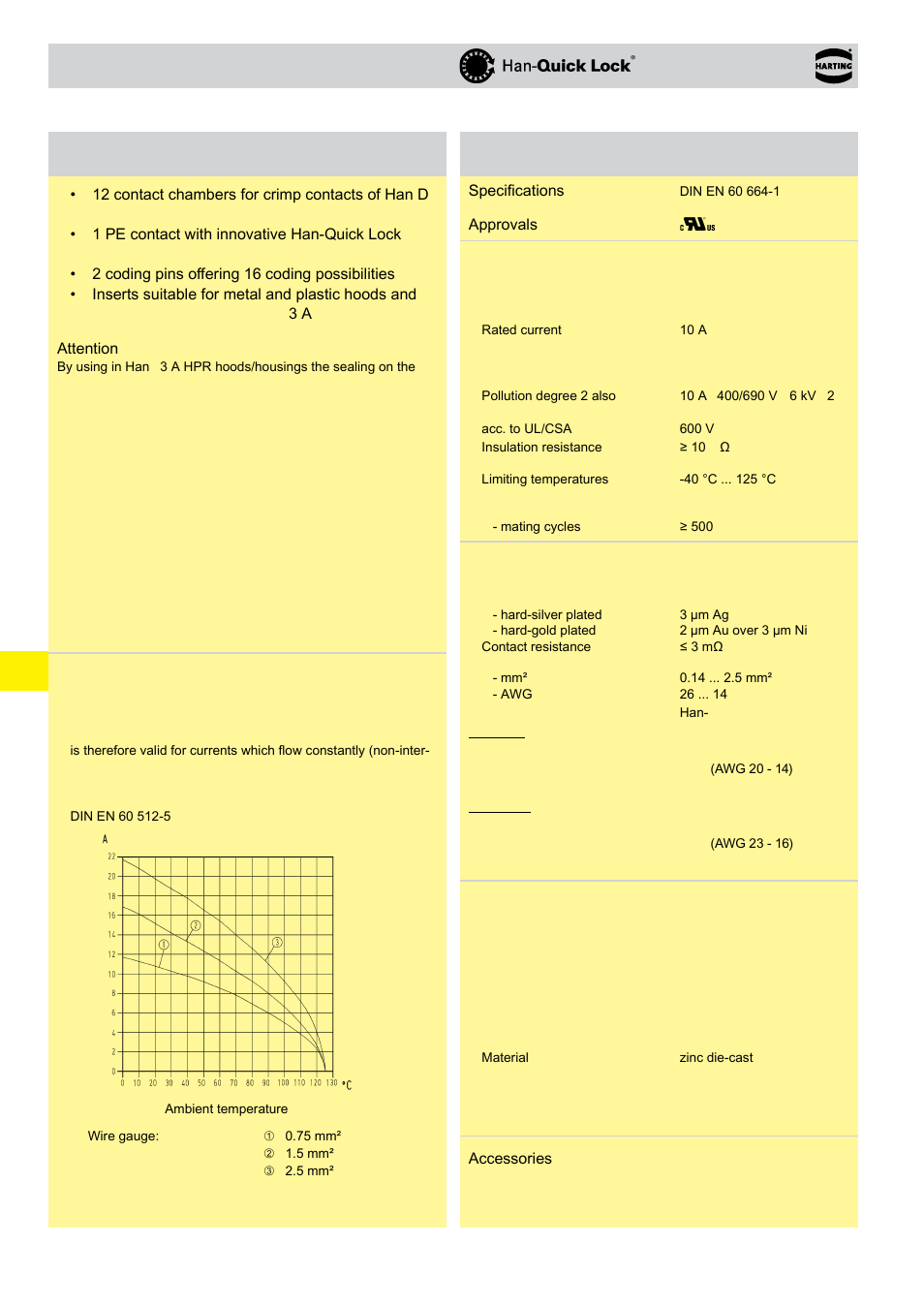 Han® q 12/0, Q 12/0, 13 . 16 han | Q 12/0 features, Technical characteristics | Northern Connectors Harting HAN Industrial Rectangular Connectors User Manual | Page 205 / 536