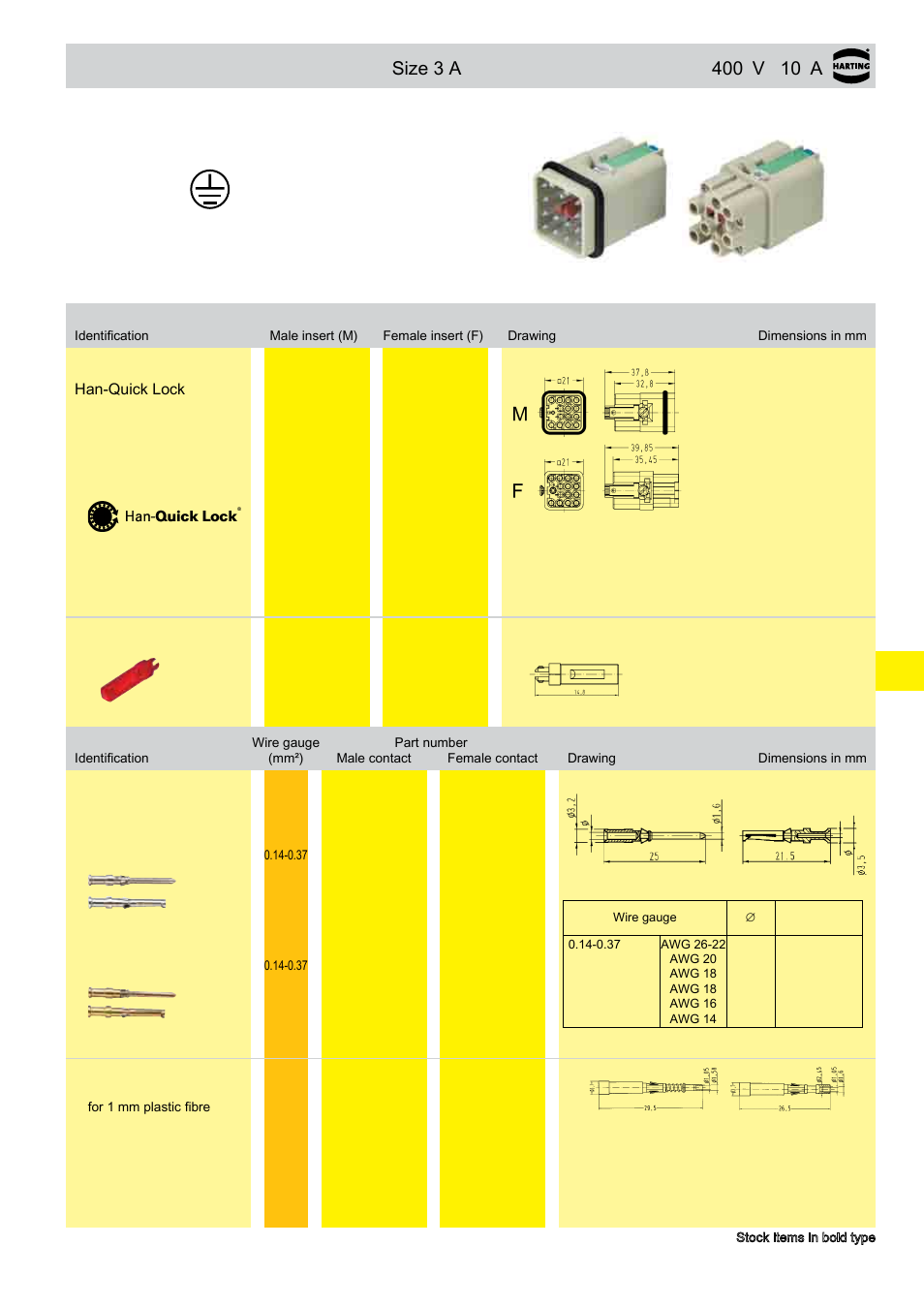 Q 12/0, Size 3 a | Northern Connectors Harting HAN Industrial Rectangular Connectors User Manual | Page 206 / 536