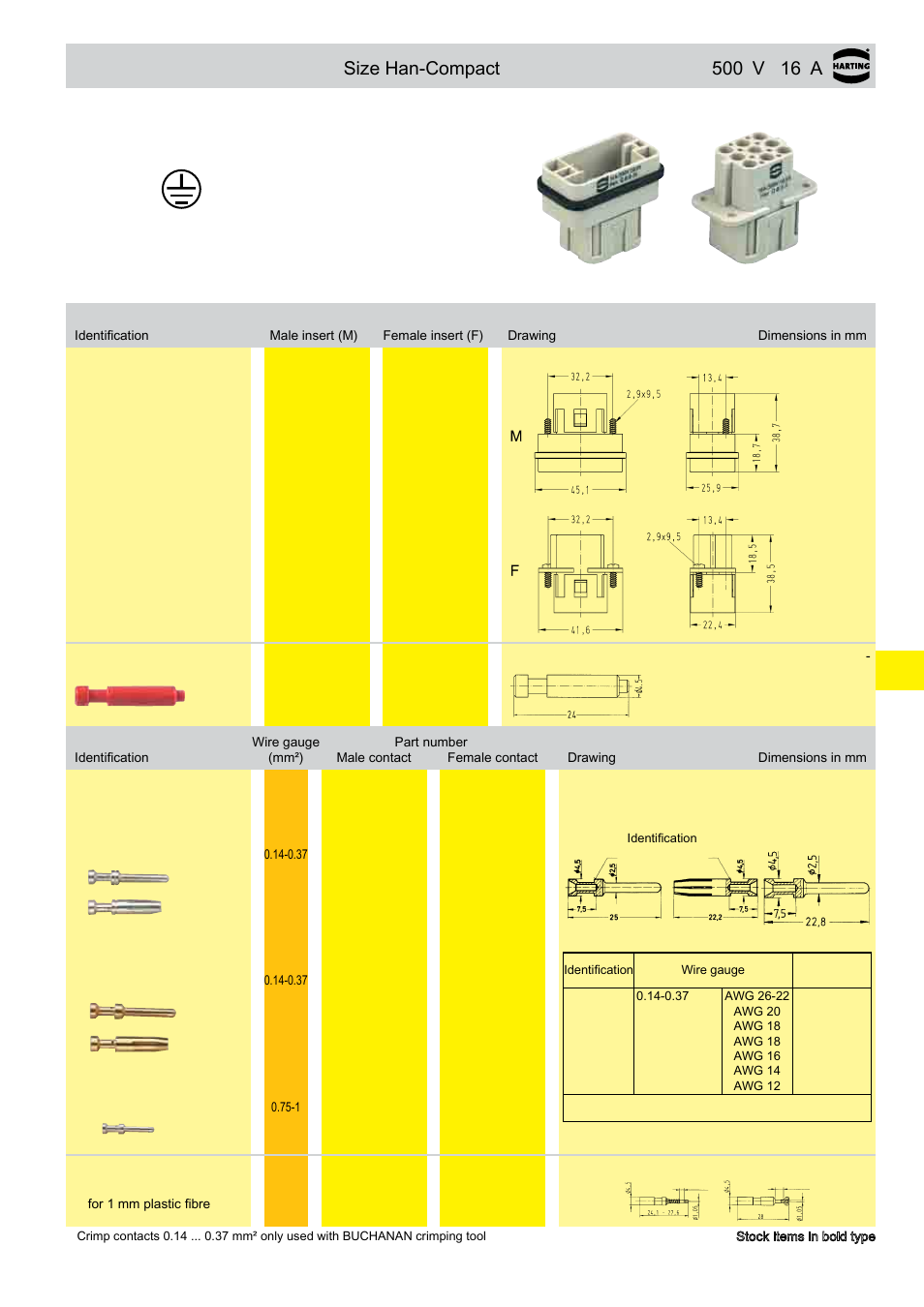 Q 8/0 crimp, Size han-compact | Northern Connectors Harting HAN Industrial Rectangular Connectors User Manual | Page 208 / 536