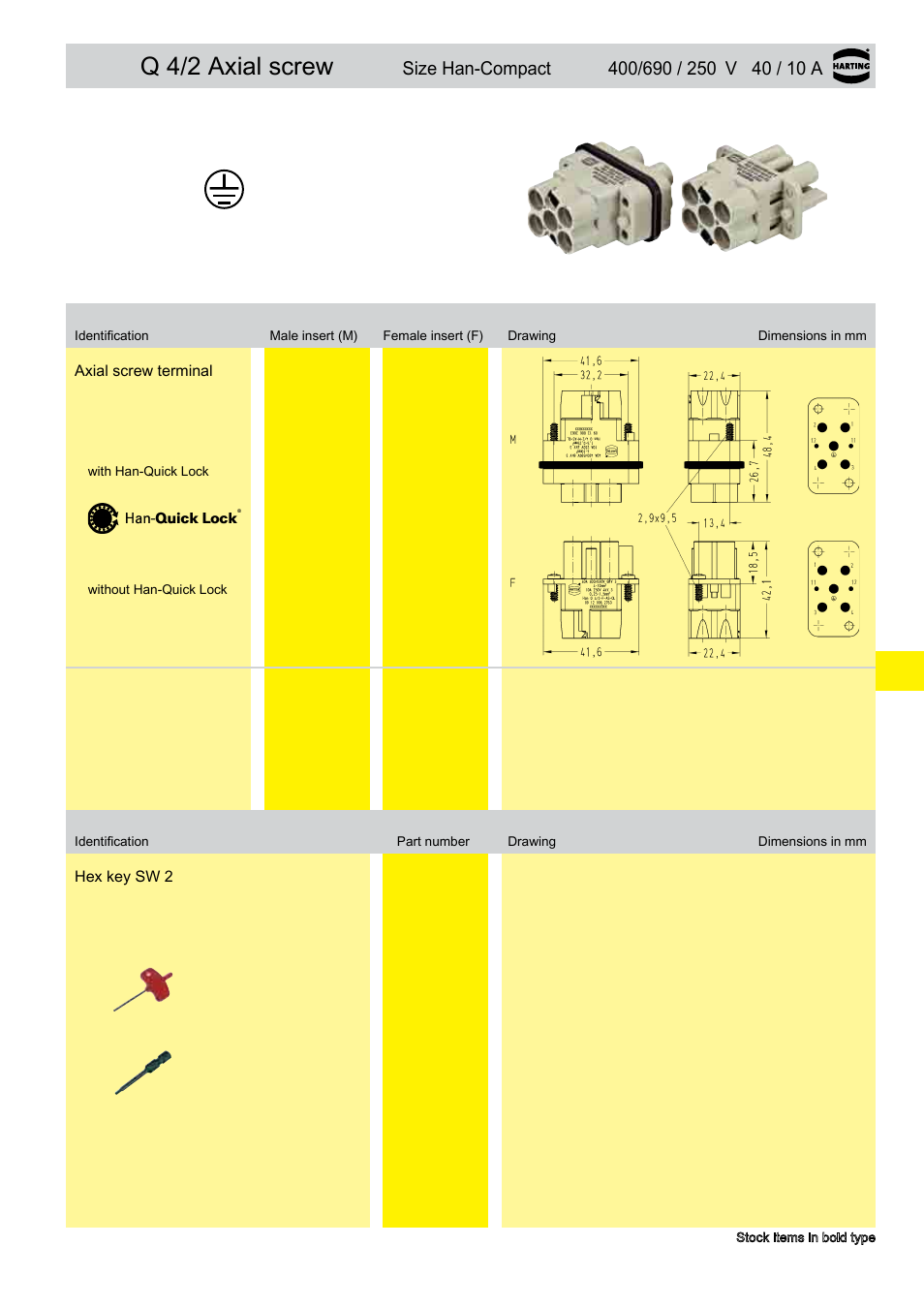 Q 4/2 axial screw, Size han-compact | Northern Connectors Harting HAN Industrial Rectangular Connectors User Manual | Page 216 / 536