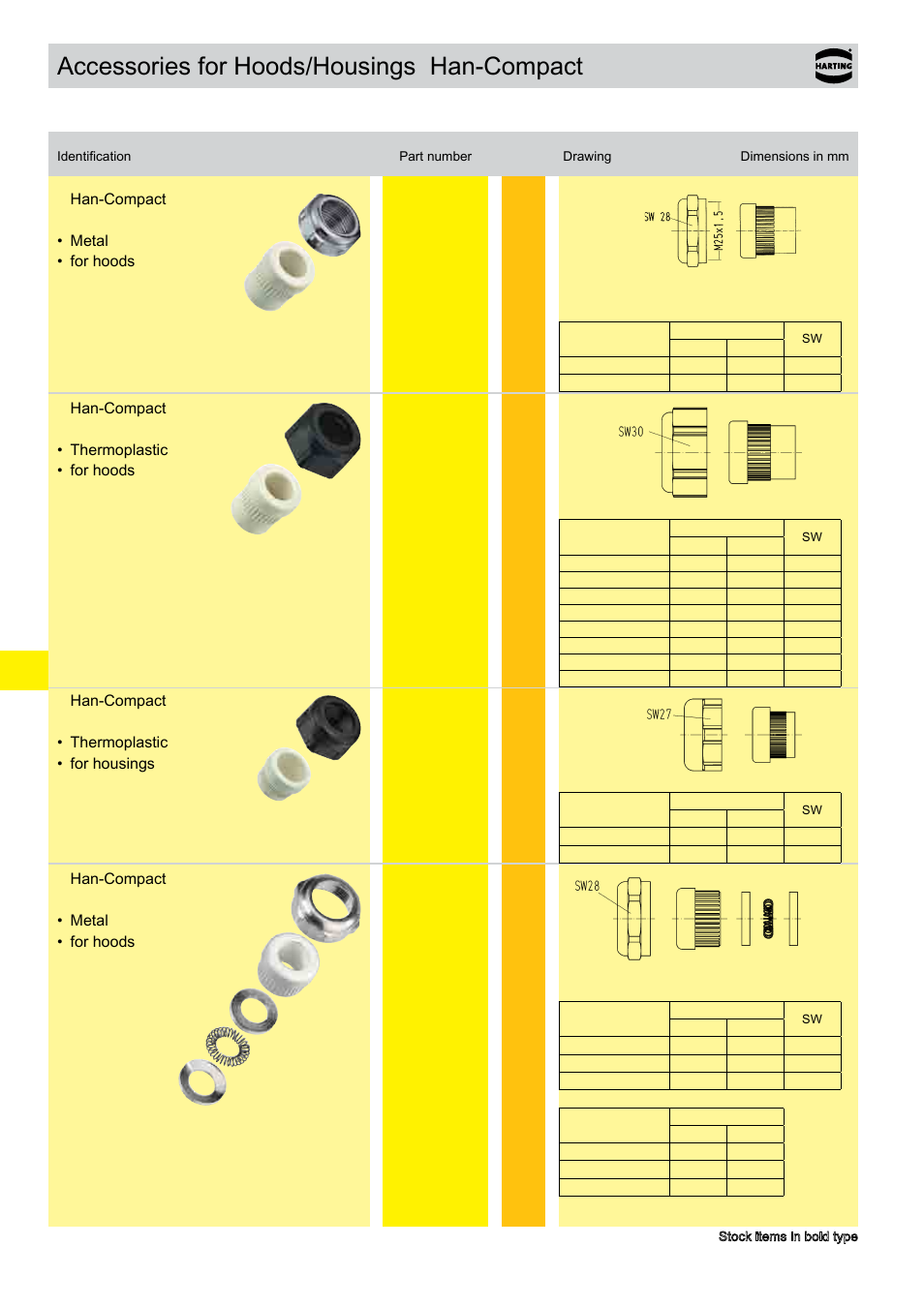 Accessories for han-compact, Accessories for hoods/housings han-compact | Northern Connectors Harting HAN Industrial Rectangular Connectors User Manual | Page 225 / 536