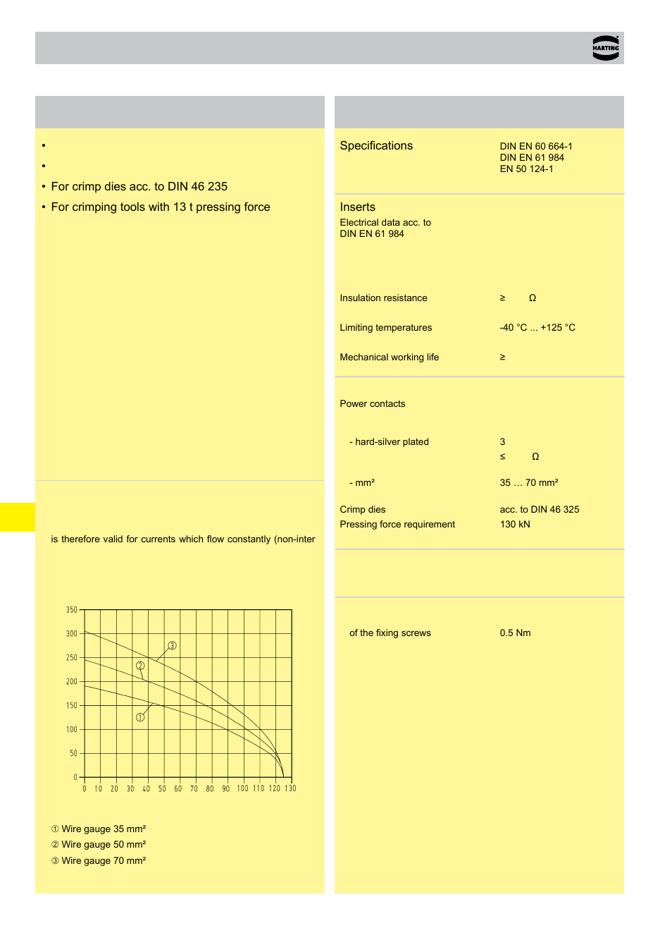 Technical characteristics han® hc modular 250, Features technical characteristics han, Hc modular 250 | Northern Connectors Harting HAN Industrial Rectangular Connectors User Manual | Page 233 / 536