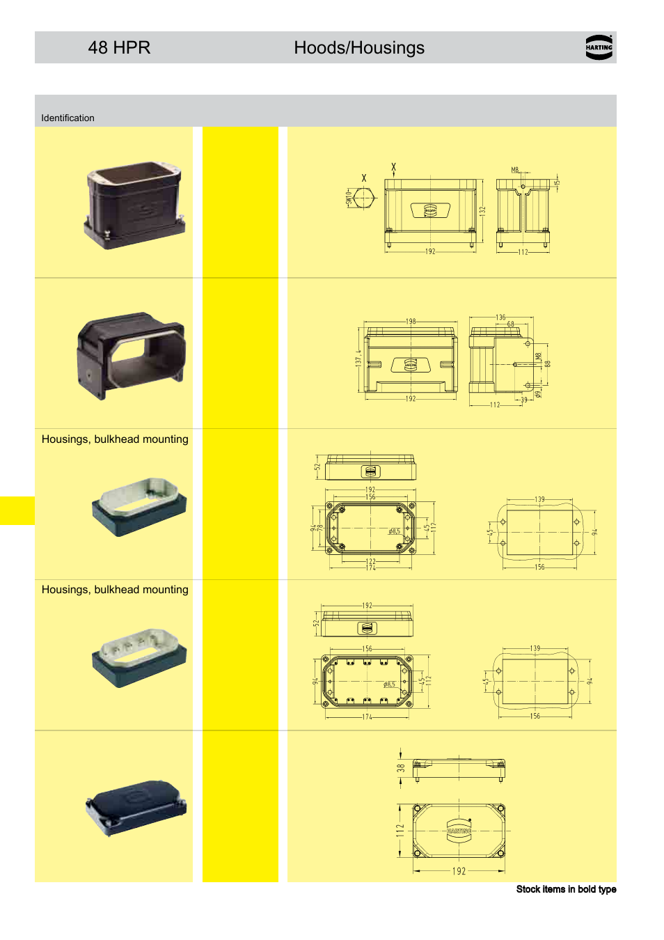 48 hpr hoods/housings | Northern Connectors Harting HAN Industrial Rectangular Connectors User Manual | Page 263 / 536