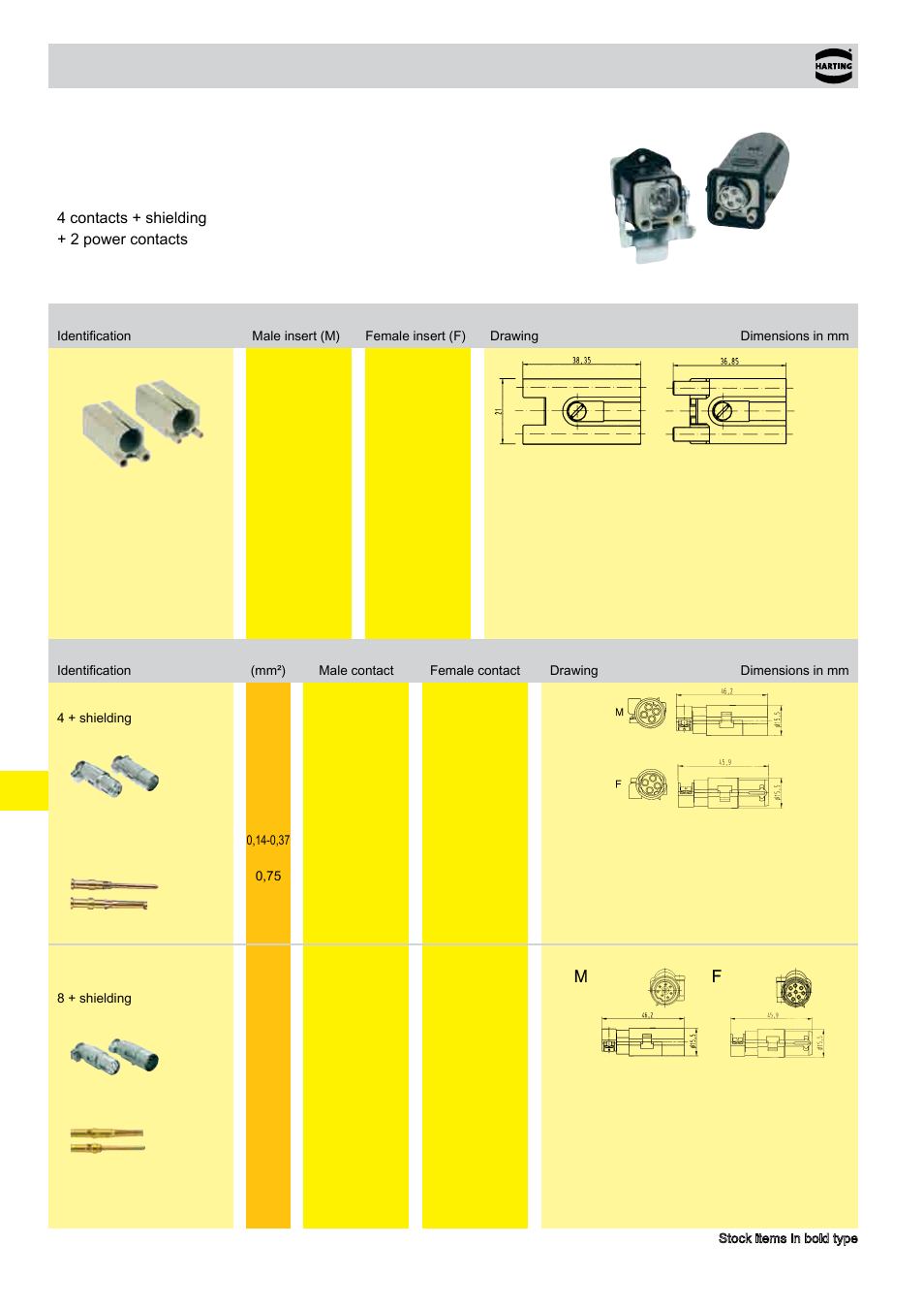 Han-brid® quintax 3 a, Han-brid, Quintax 3 a | 19 . 10 han-brid, 50 v 10 a | Northern Connectors Harting HAN Industrial Rectangular Connectors User Manual | Page 301 / 536