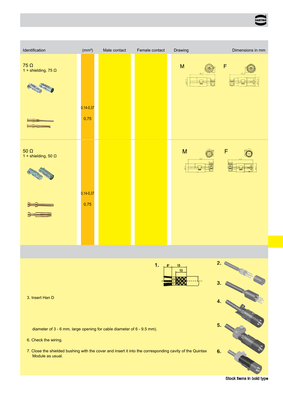 19 . 11 han-brid, Quintax 3 a, Assembly instructions | 50 v 10 a | Northern Connectors Harting HAN Industrial Rectangular Connectors User Manual | Page 302 / 536