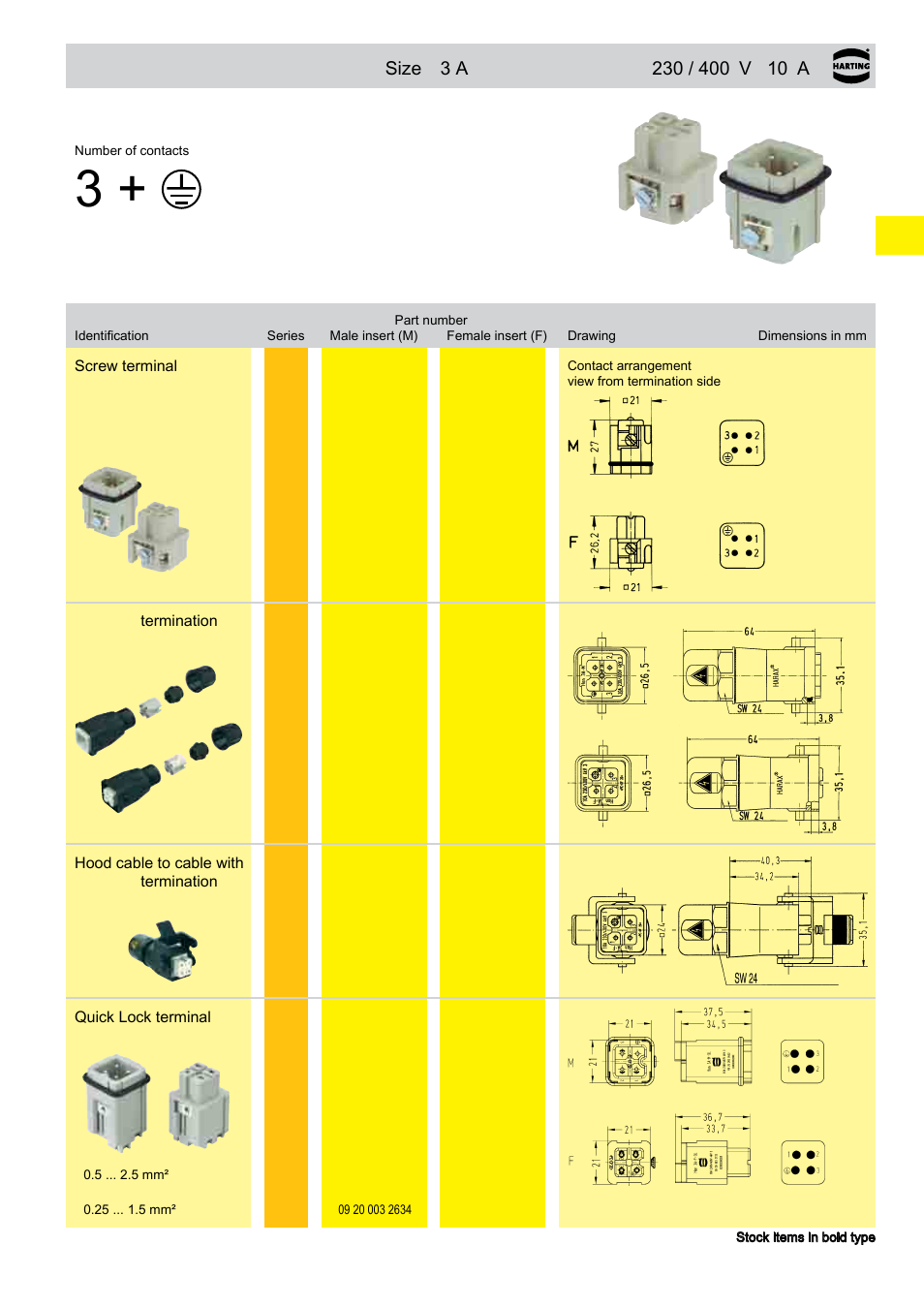 Han® 3 a, 3 a with harax® termination, 3 a, 3 a with, Harax | Termination | Northern Connectors Harting HAN Industrial Rectangular Connectors User Manual | Page 39 / 536