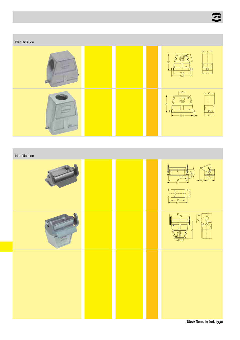 Hoods/housings han, Emc/b, Size 10 b | Northern Connectors Harting HAN Industrial Rectangular Connectors User Manual | Page 400 / 536