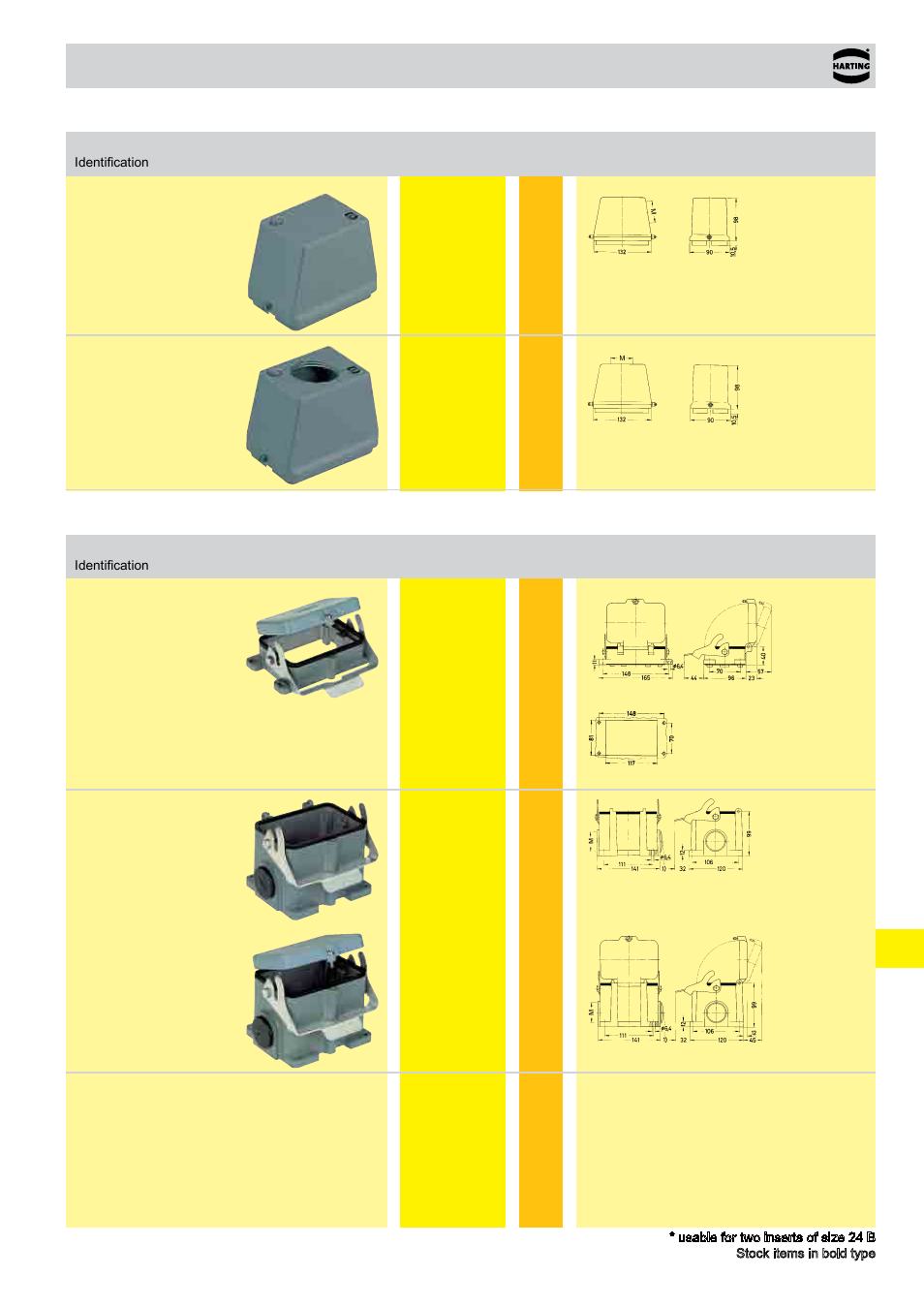 Size han® 48 b, Standard hoods/housings, Size han | 48 b, Standard hoods/housings han, Size 48 b | Northern Connectors Harting HAN Industrial Rectangular Connectors User Manual | Page 447 / 536