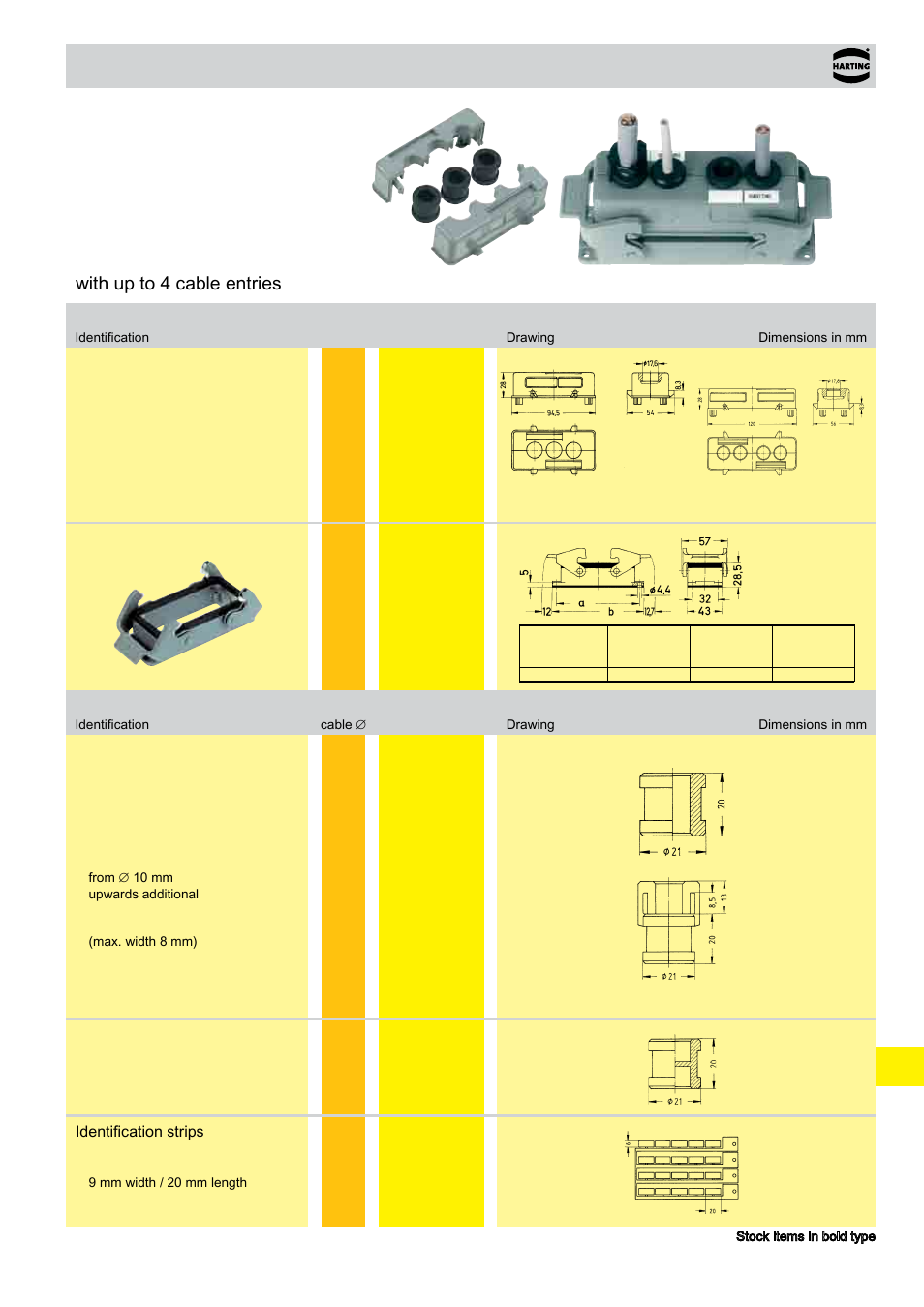 Split hood, With up to 4 cable entries | Northern Connectors Harting HAN Industrial Rectangular Connectors User Manual | Page 467 / 536