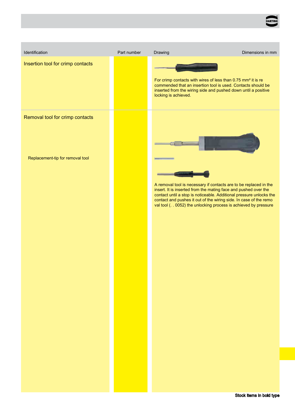 Tools, Han d, For contacts | Northern Connectors Harting HAN Industrial Rectangular Connectors User Manual | Page 491 / 536