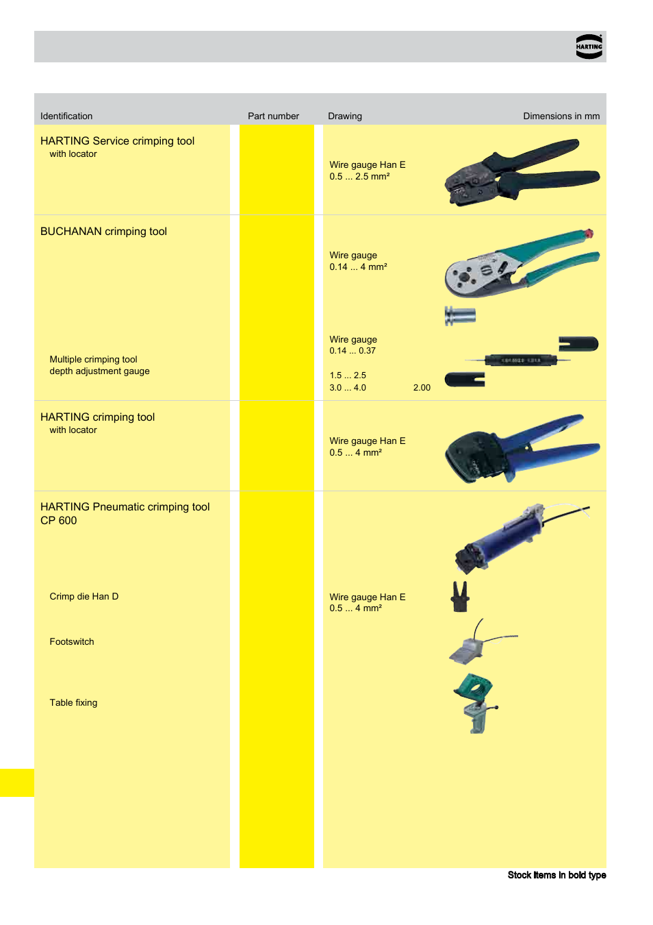 Tools for contacts han e, Tools, Han e | For contacts | Northern Connectors Harting HAN Industrial Rectangular Connectors User Manual | Page 492 / 536