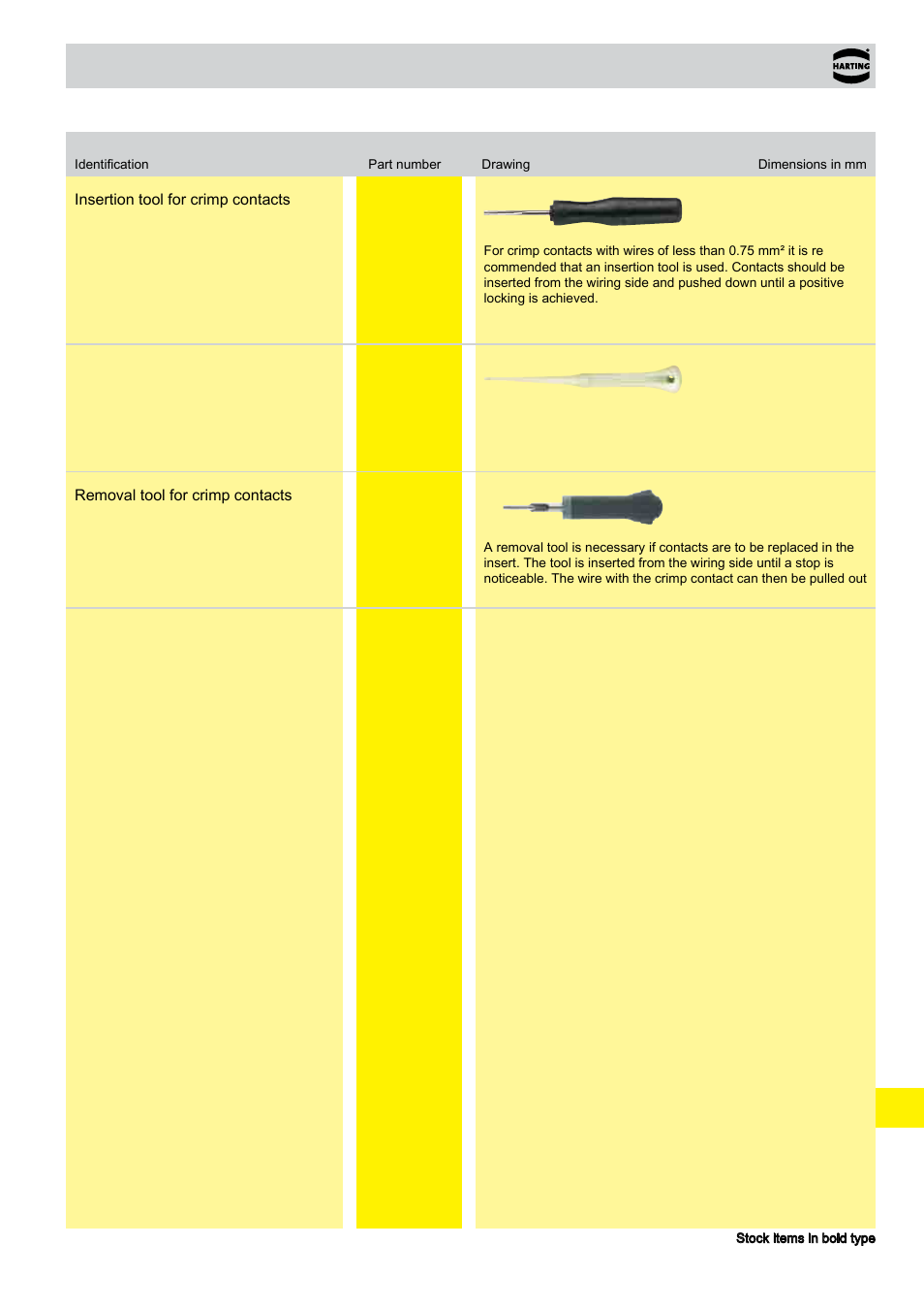 Tools, Han e, For contacts | Northern Connectors Harting HAN Industrial Rectangular Connectors User Manual | Page 493 / 536