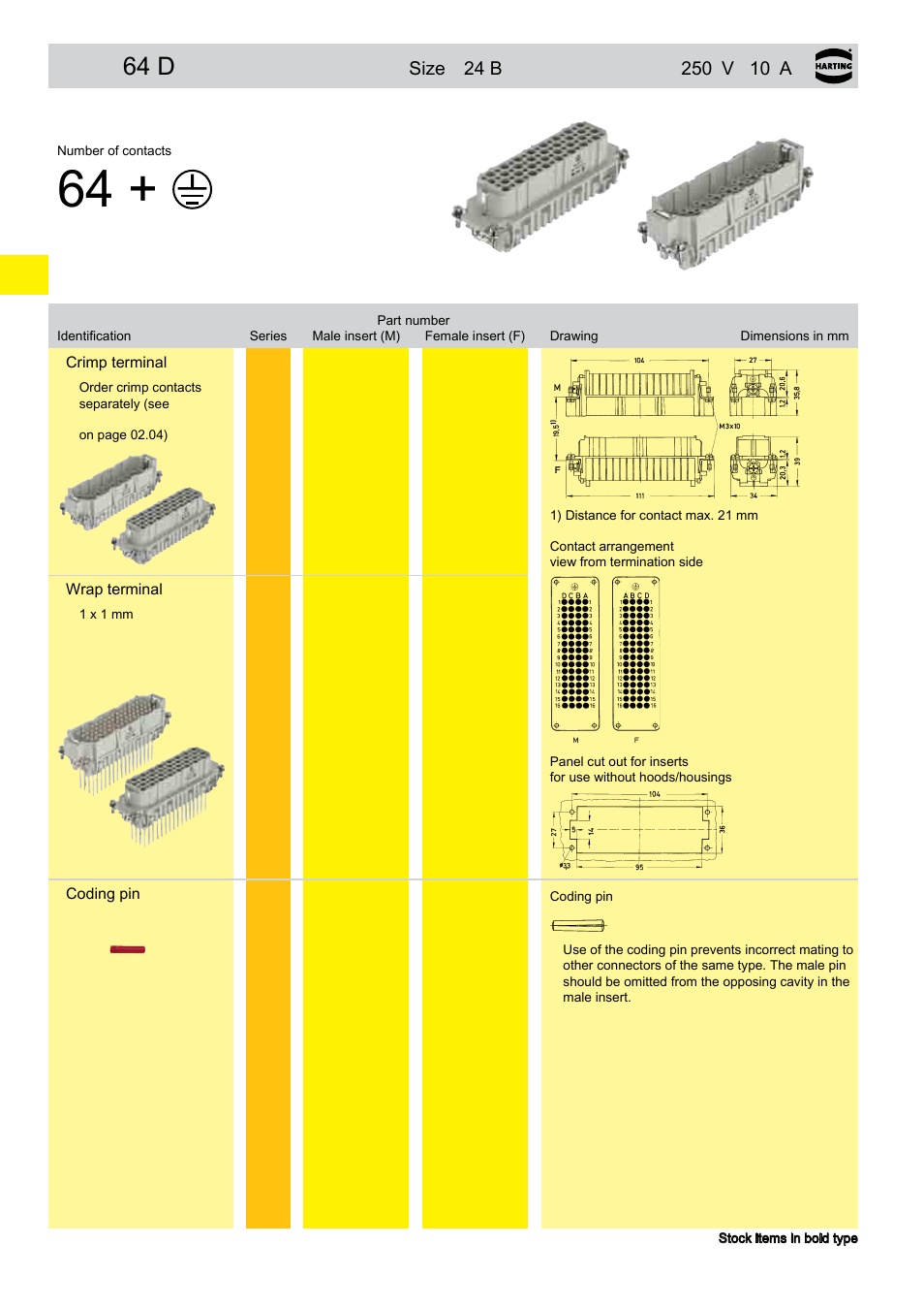 Han® 64 dd, 64 d, 02 . 16 han | Northern Connectors Harting HAN Industrial Rectangular Connectors User Manual | Page 60 / 536