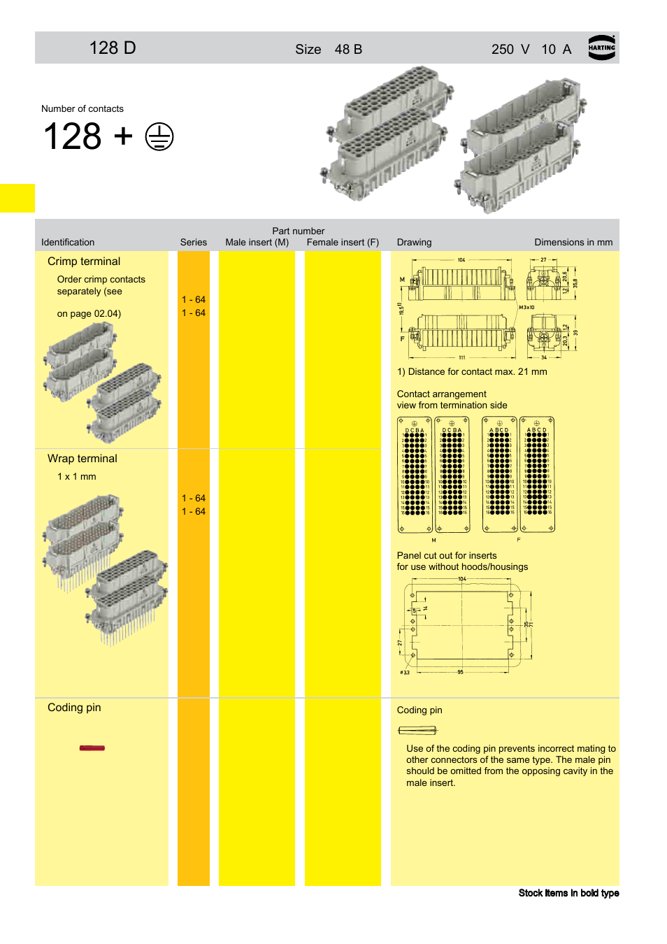 Han® 128 dd, 128 d, 02 . 20 han | Northern Connectors Harting HAN Industrial Rectangular Connectors User Manual | Page 64 / 536