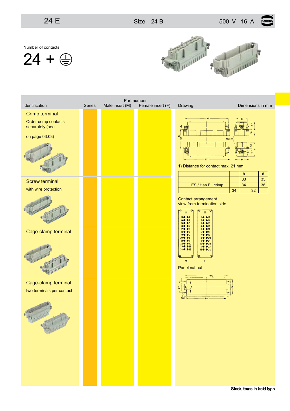Han® 24 e / han® 24 es / han® 24 ess, 24 e | Northern Connectors Harting HAN Industrial Rectangular Connectors User Manual | Page 87 / 536
