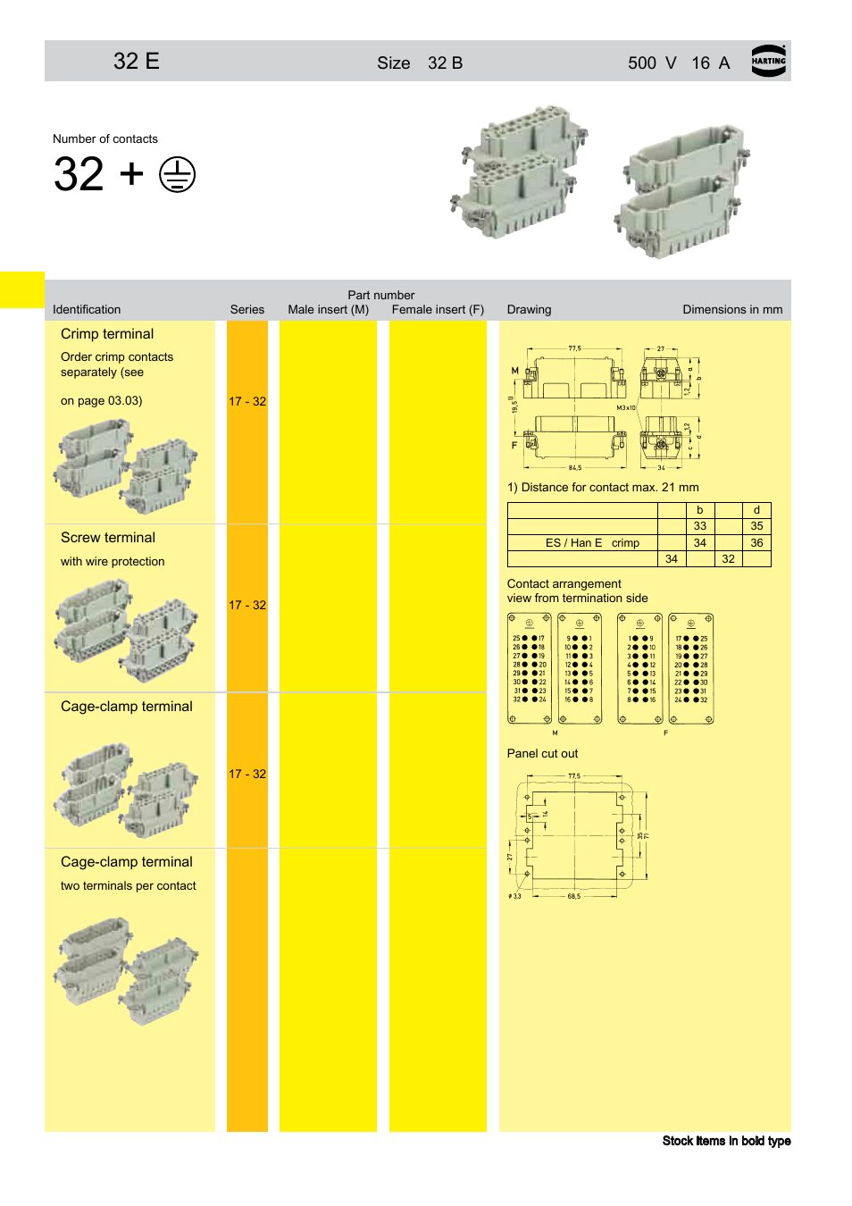 Han® 32 e / han® 32 es / han® 32 ess, 32 e | Northern Connectors Harting HAN Industrial Rectangular Connectors User Manual | Page 90 / 536