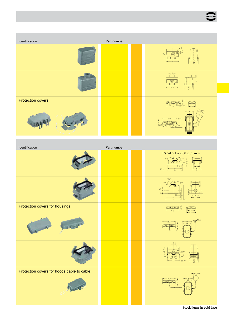 Hoods/housings for han, 3 hv e/es | Northern Connectors Harting HAN Industrial Rectangular Connectors User Manual | Page 99 / 536