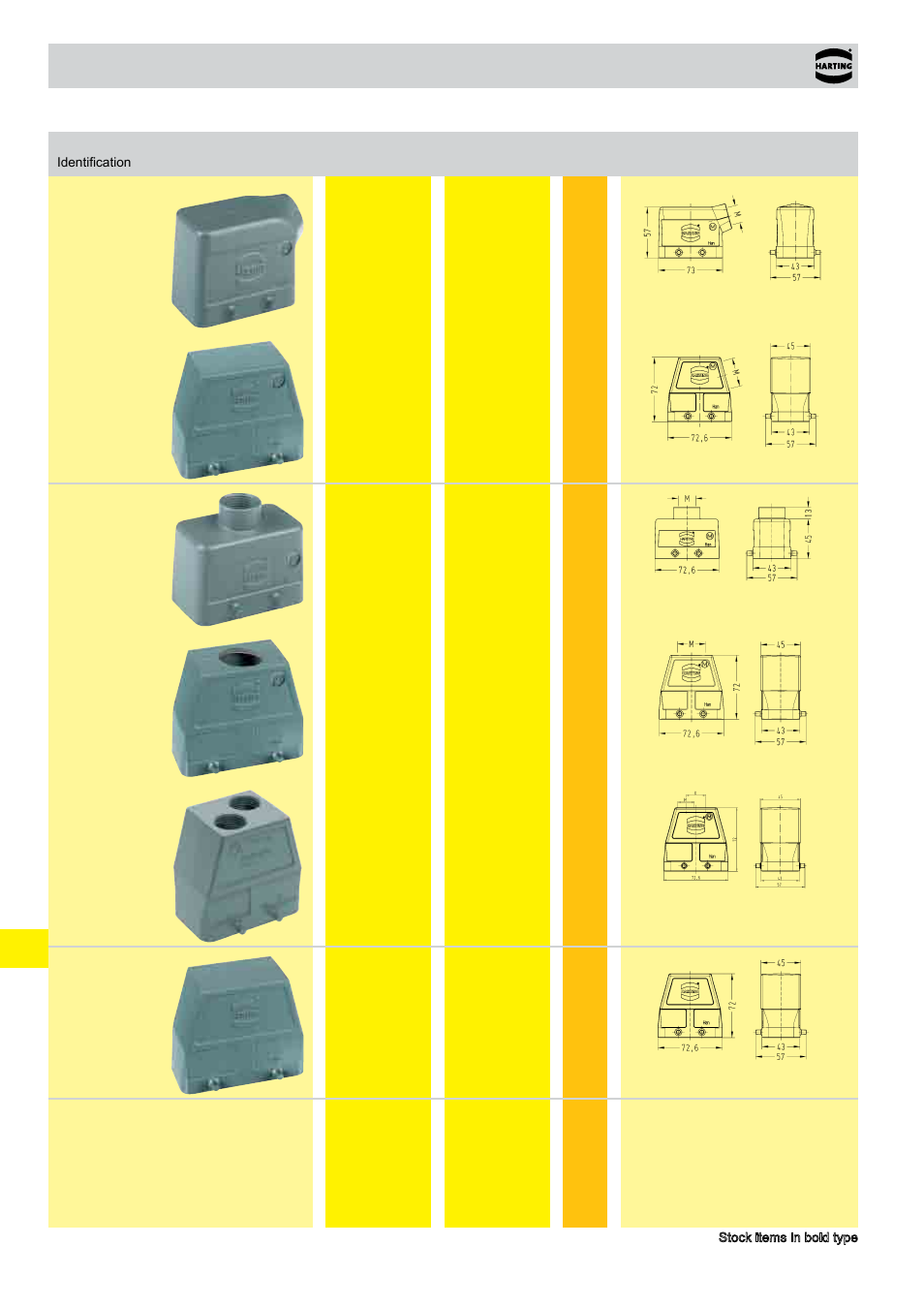 Size han, 10 b, Standard hoods/housings | Standard hoods/housings han, Size 10 b | Northern Connectors Harting HAN Industrial Rectangular Connectors User Manual | Page 42 / 108