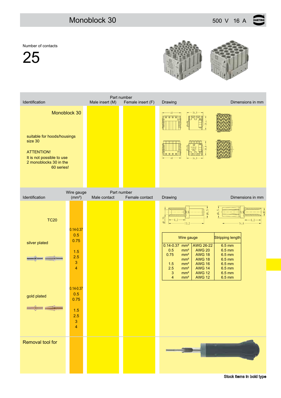 Han- yellock, Monoblock 30 | Northern Connectors Harting Han-Yellock Industrial Connectors User Manual | Page 33 / 38