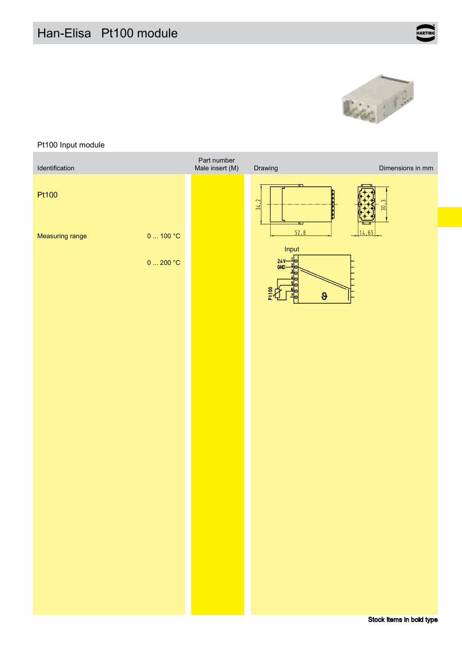 Han-elisa, Pt100 module | Northern Connectors Harting Han-Modular Connectors User Manual | Page 119 / 124