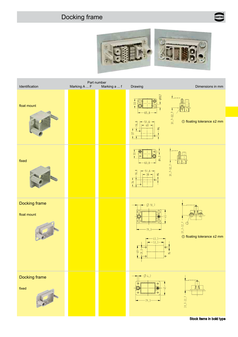 Han-modular, Docking frame | Northern Connectors Harting Han-Modular Connectors User Manual | Page 17 / 124