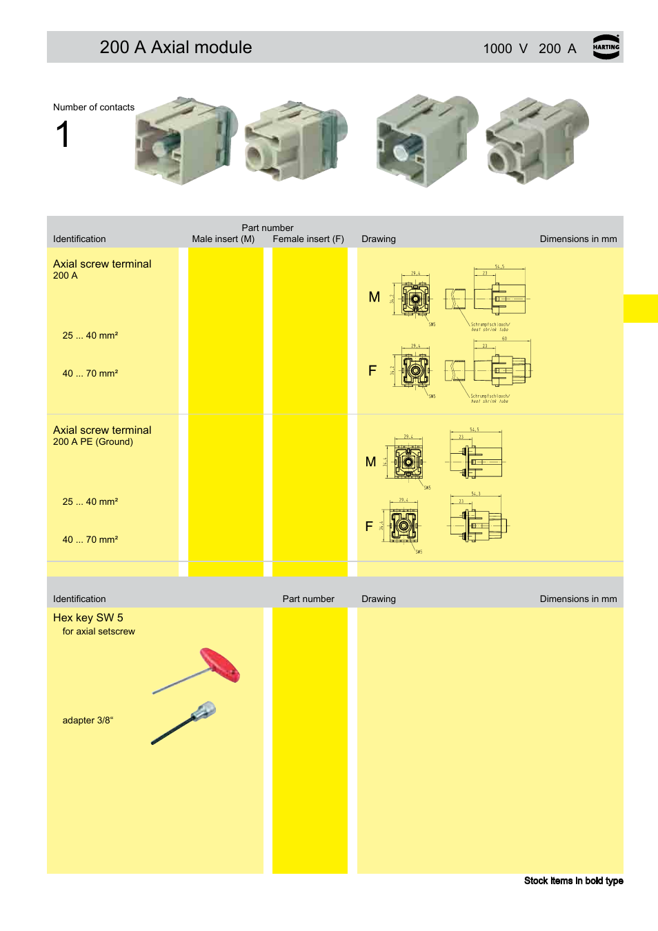 200 a axial module | Northern Connectors Harting Han-Modular Connectors User Manual | Page 25 / 124