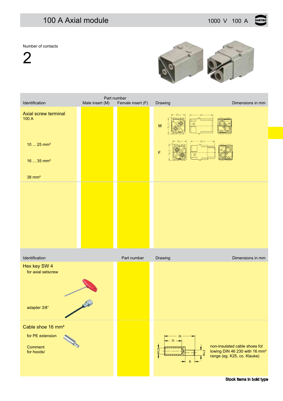 100 a axial module | Northern Connectors Harting Han-Modular Connectors User Manual | Page 29 / 124