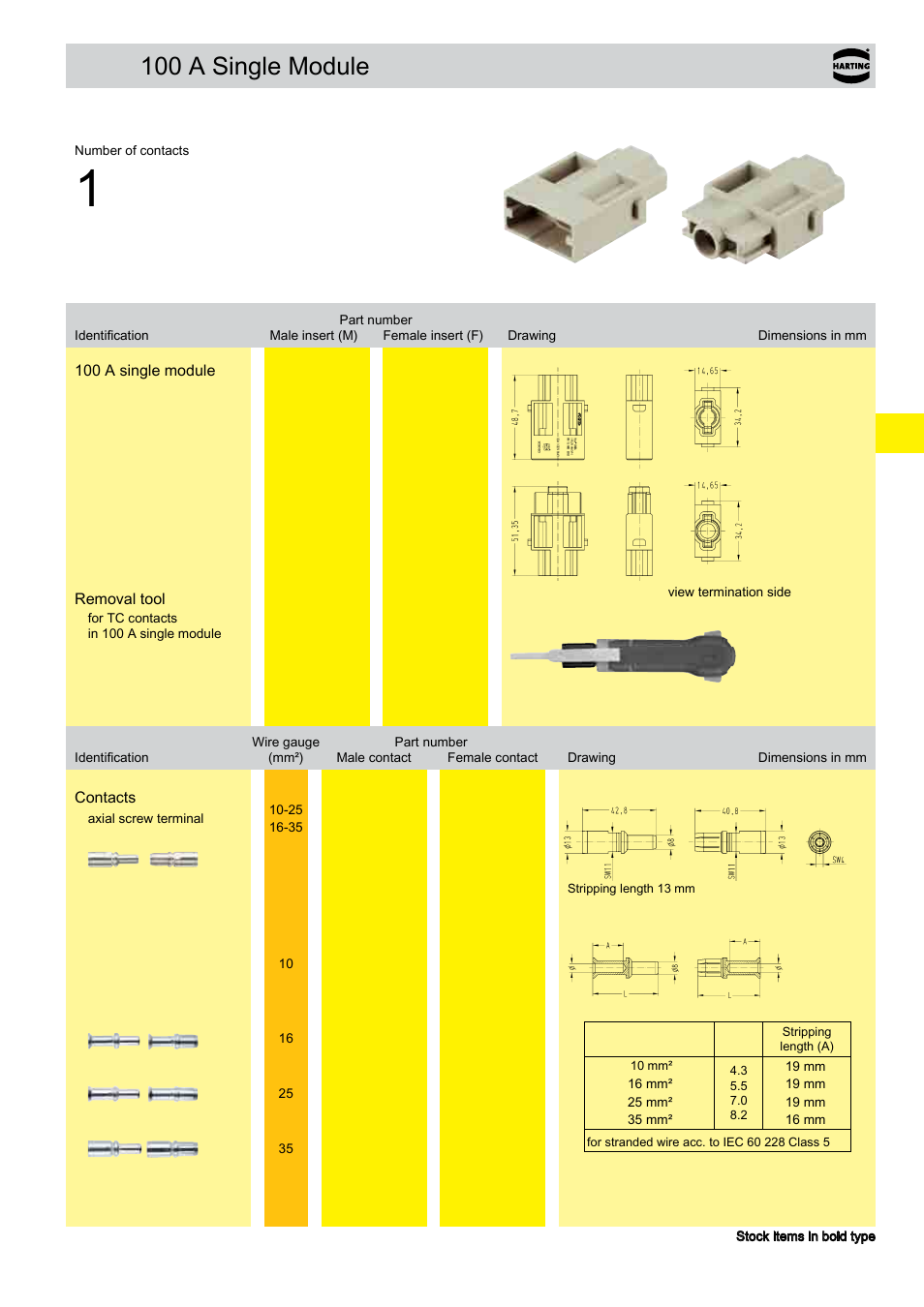 100 a single module | Northern Connectors Harting Han-Modular Connectors User Manual | Page 33 / 124