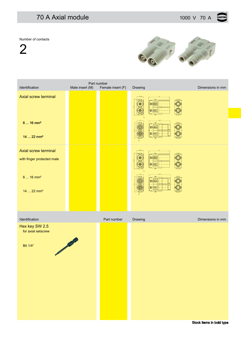 70 a axial module | Northern Connectors Harting Han-Modular Connectors User Manual | Page 35 / 124