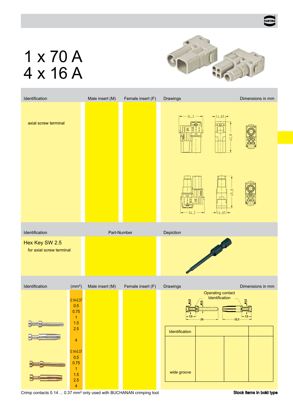Han-modular, 70 a hybrid module | Northern Connectors Harting Han-Modular Connectors User Manual | Page 39 / 124