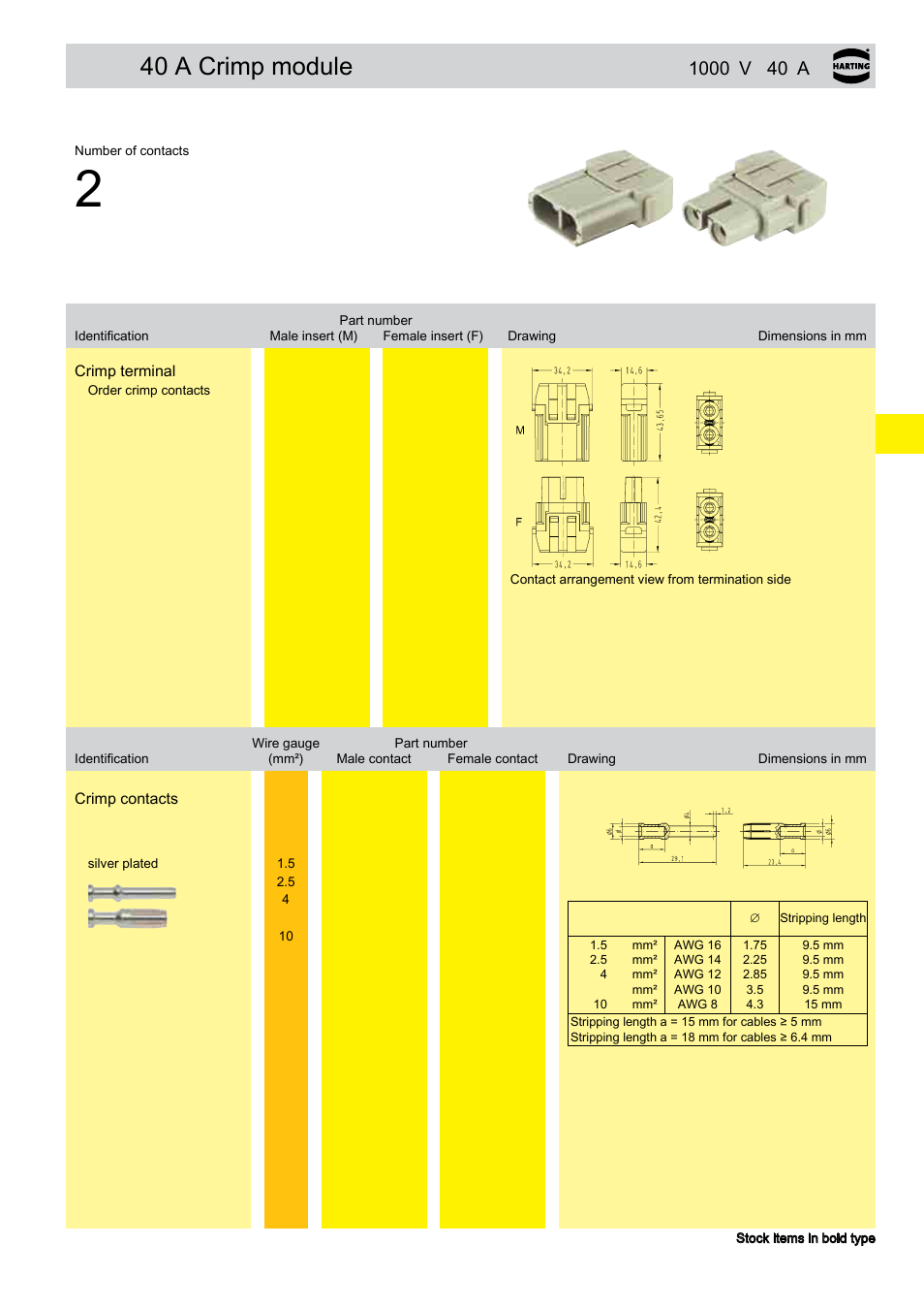 40 a crimp module | Northern Connectors Harting Han-Modular Connectors User Manual | Page 43 / 124