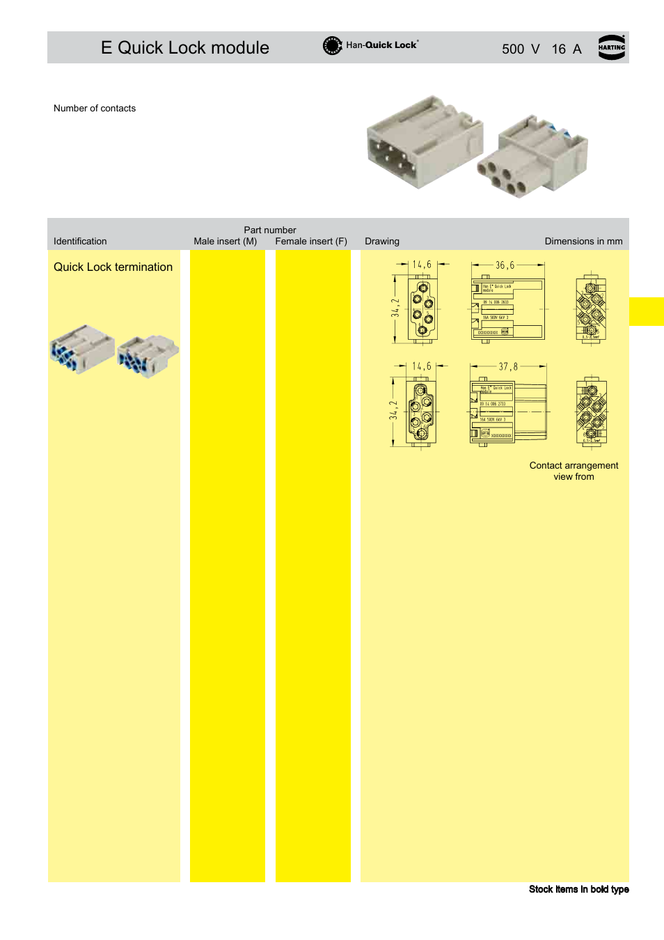 E quick lock module | Northern Connectors Harting Han-Modular Connectors User Manual | Page 55 / 124
