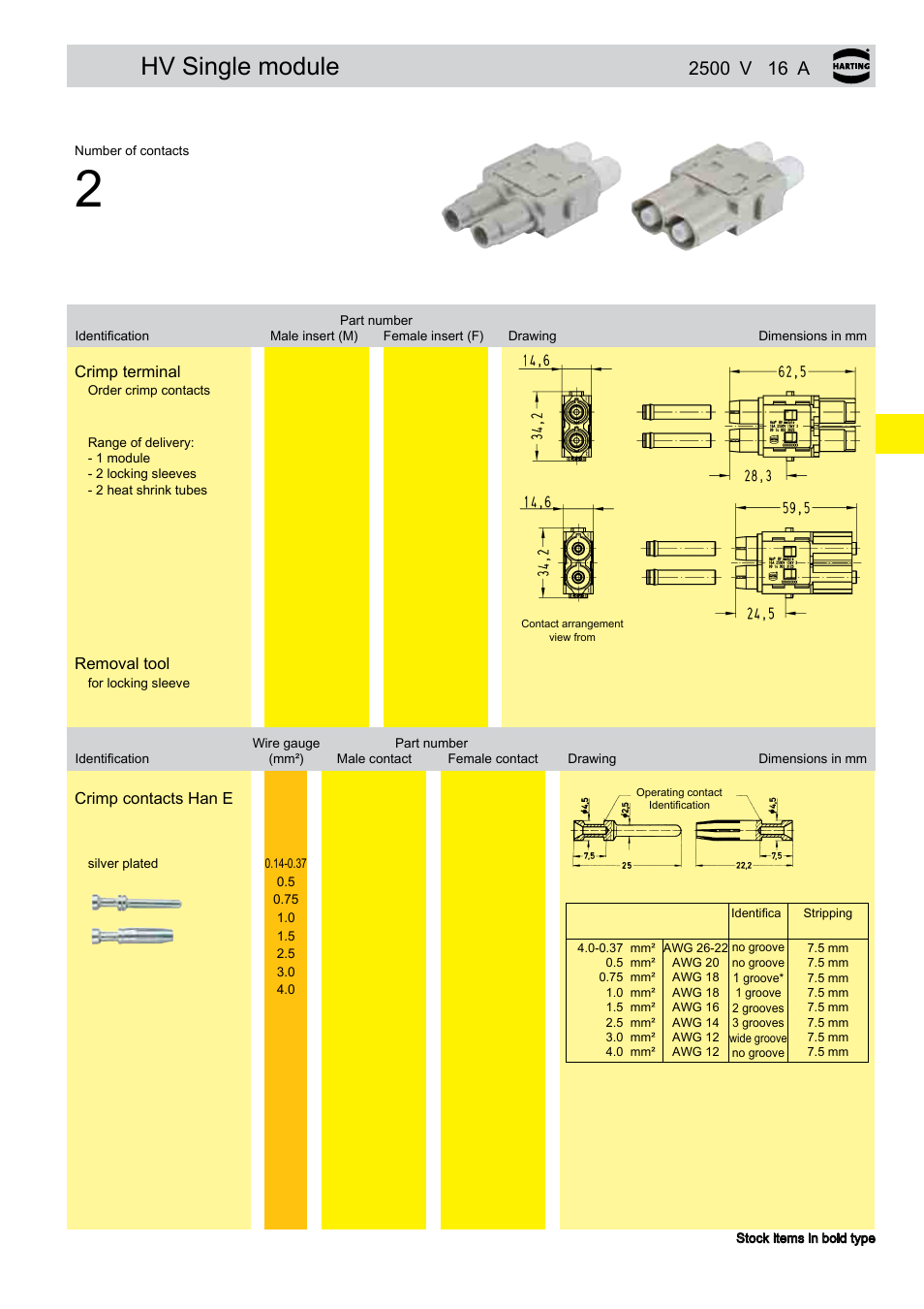Hv single module | Northern Connectors Harting Han-Modular Connectors User Manual | Page 67 / 124