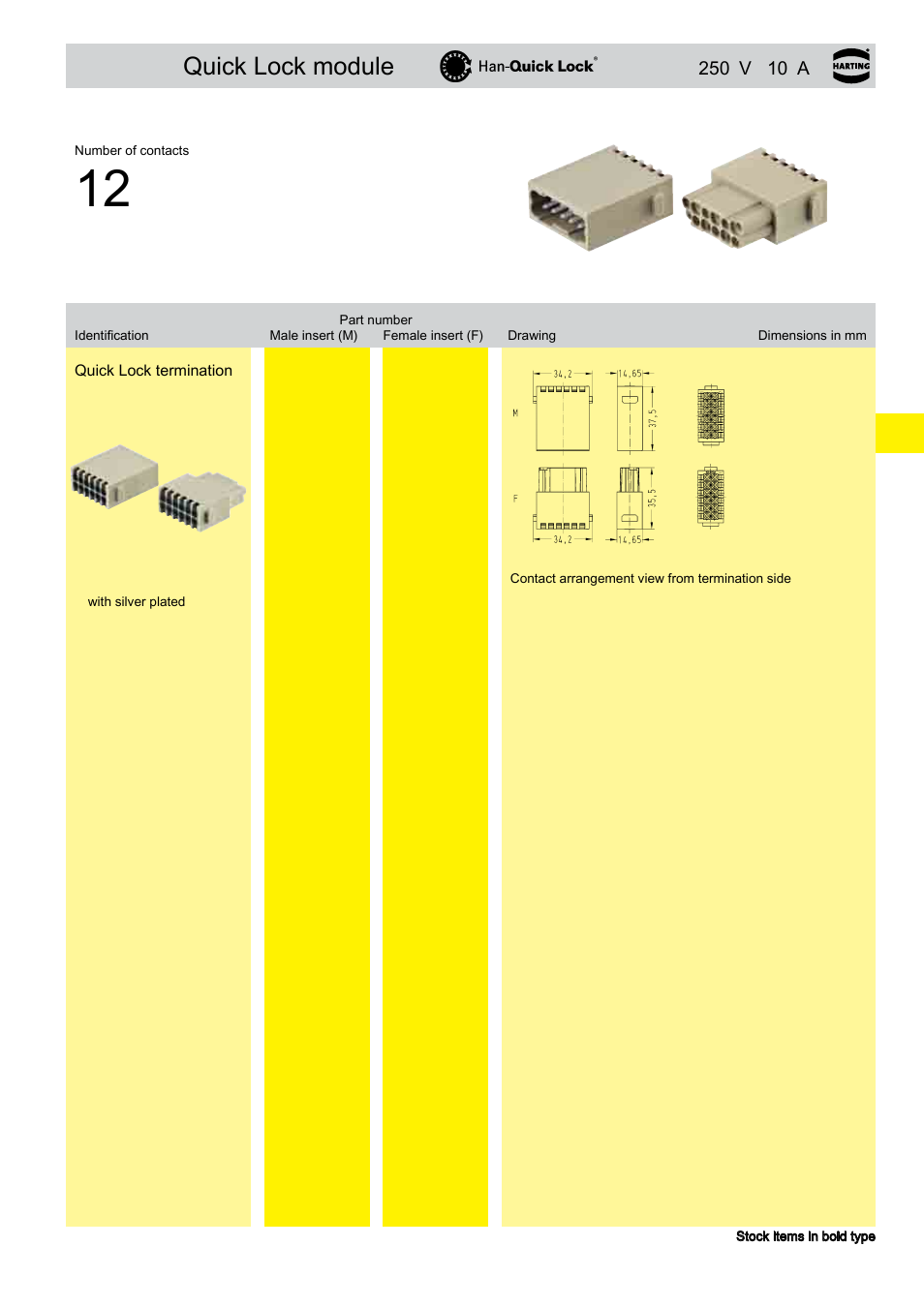 Han dd, Quick lock module | Northern Connectors Harting Han-Modular Connectors User Manual | Page 75 / 124